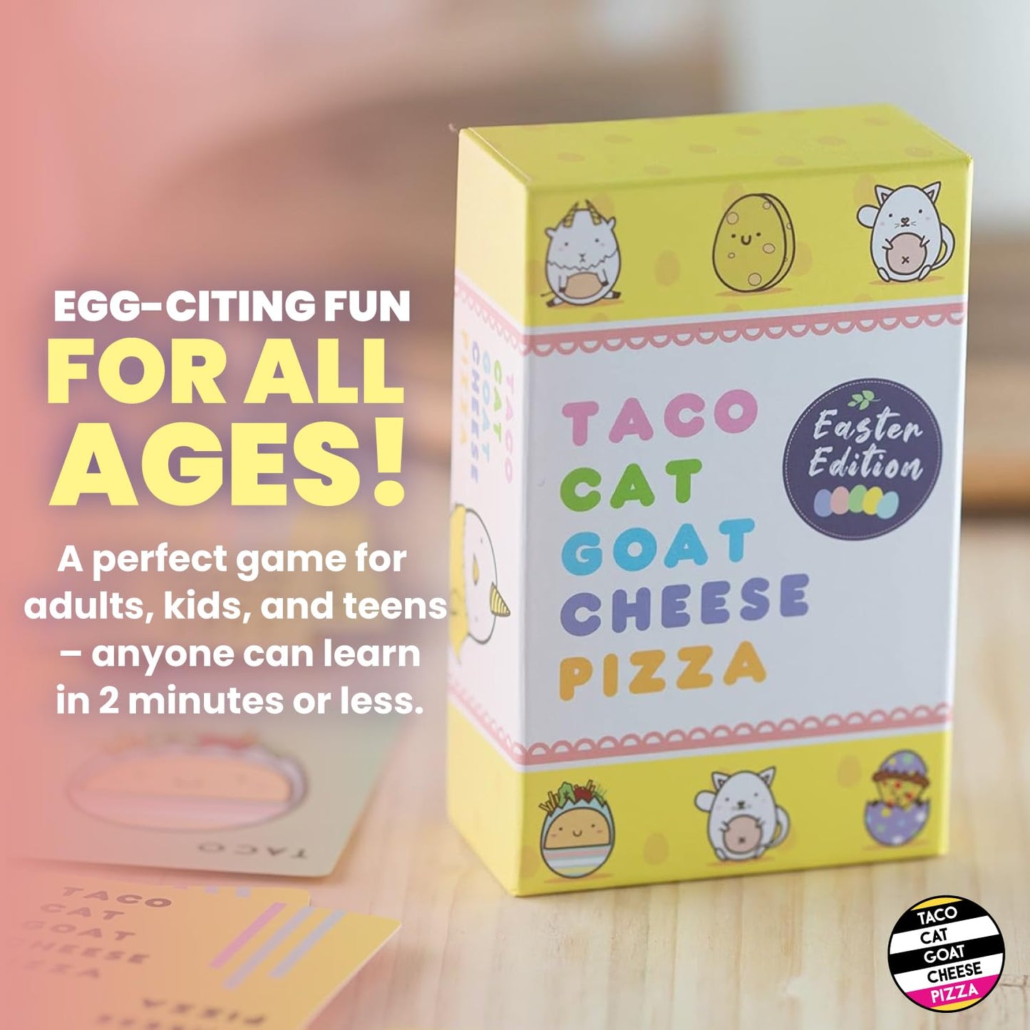 Dolphin Hat Games Taco Cat Goat Cheese Pizza Easter Edition – Family Card Game (2-8 Players)