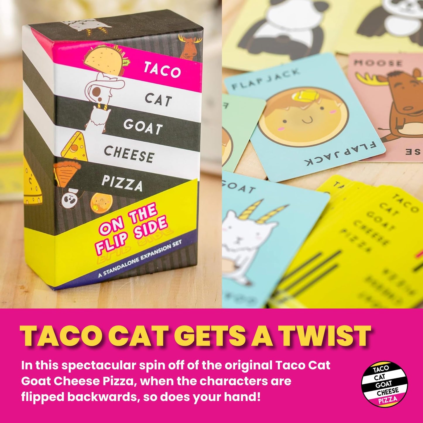 Taco Cat Goat Cheese Pizza: On The Flip Side – Standalone Expansion | Dolphin Hat Games | 2–16 Players