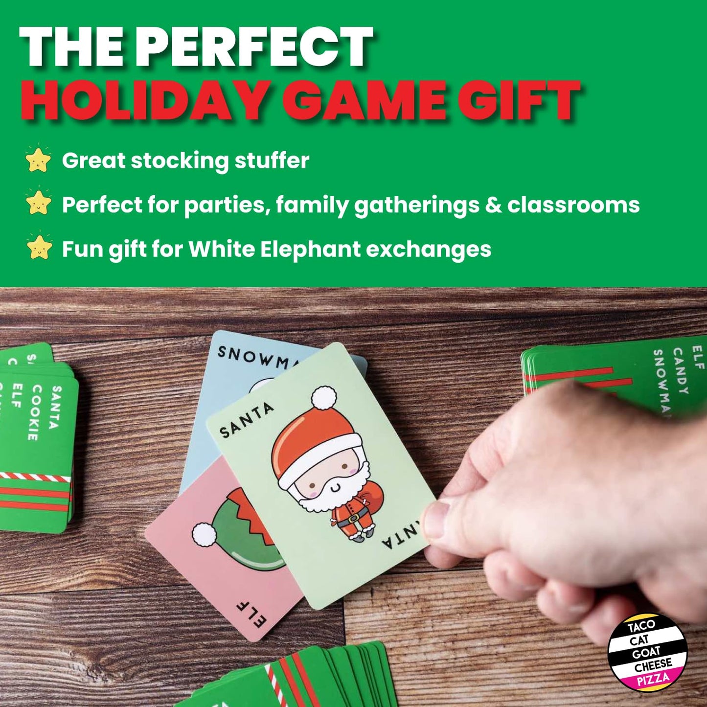Dolphin Hat Games Santa Cookie Elf Candy Snowman Christmas Edition Card Game – 2-8 Players | Stocking Stuffers
