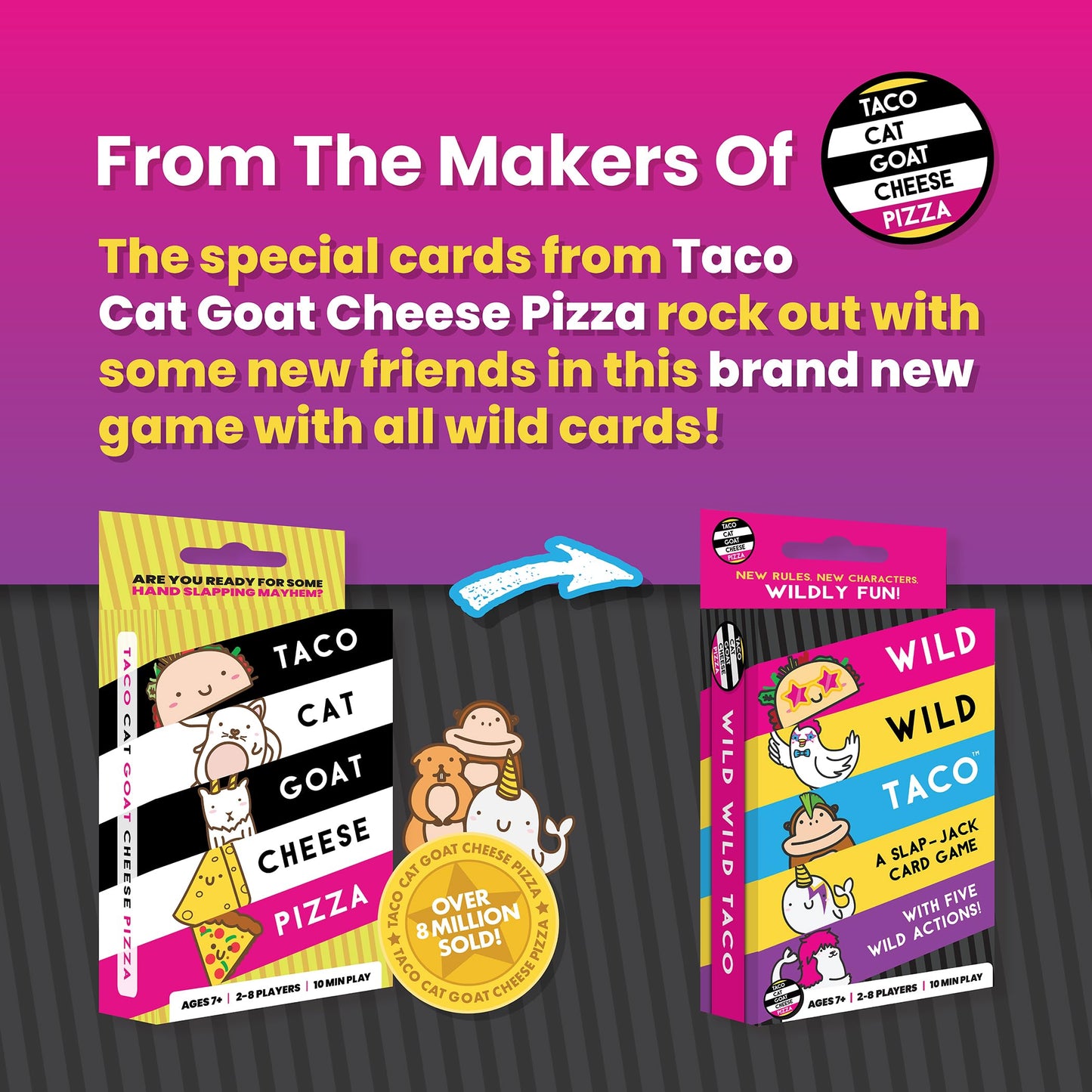 Wild, Wild Taco by Dolphin Hat Games | Fast-Paced Slap-Jack Card Game (Ages 7+, 2-8 Players)