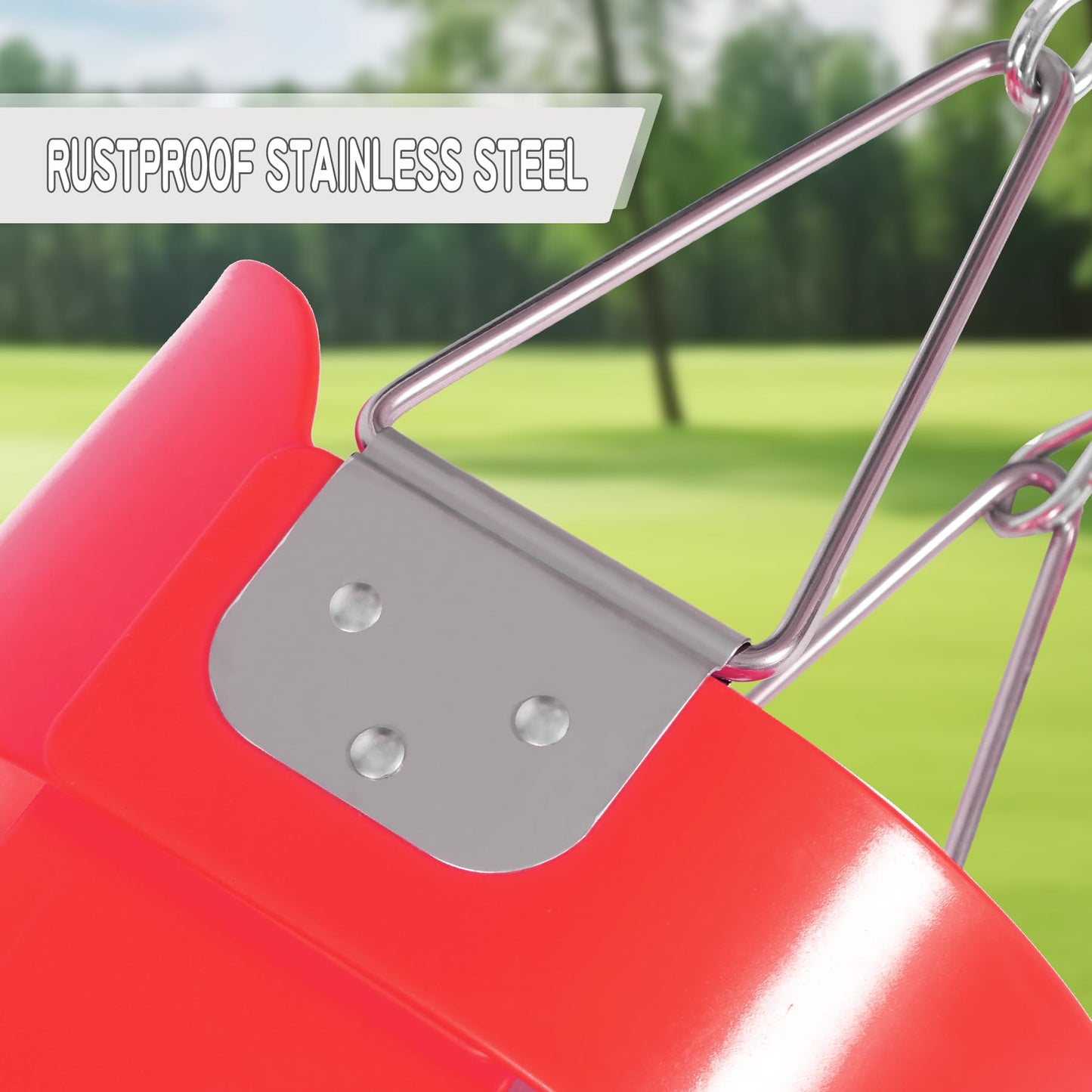 Domaker Toddler Swing Seat with Coated Chains - High Back Bucket (Red)