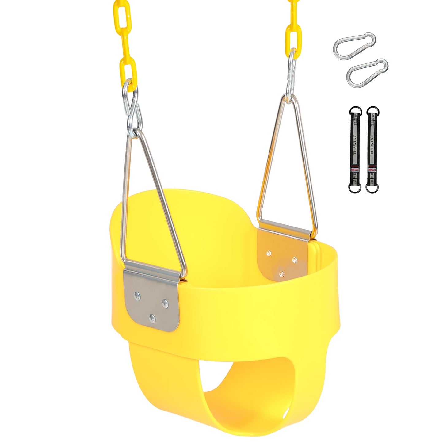 Domaker Toddler Swing Seat with Coated Chains – Heavy-Duty High-Back Bucket Swing