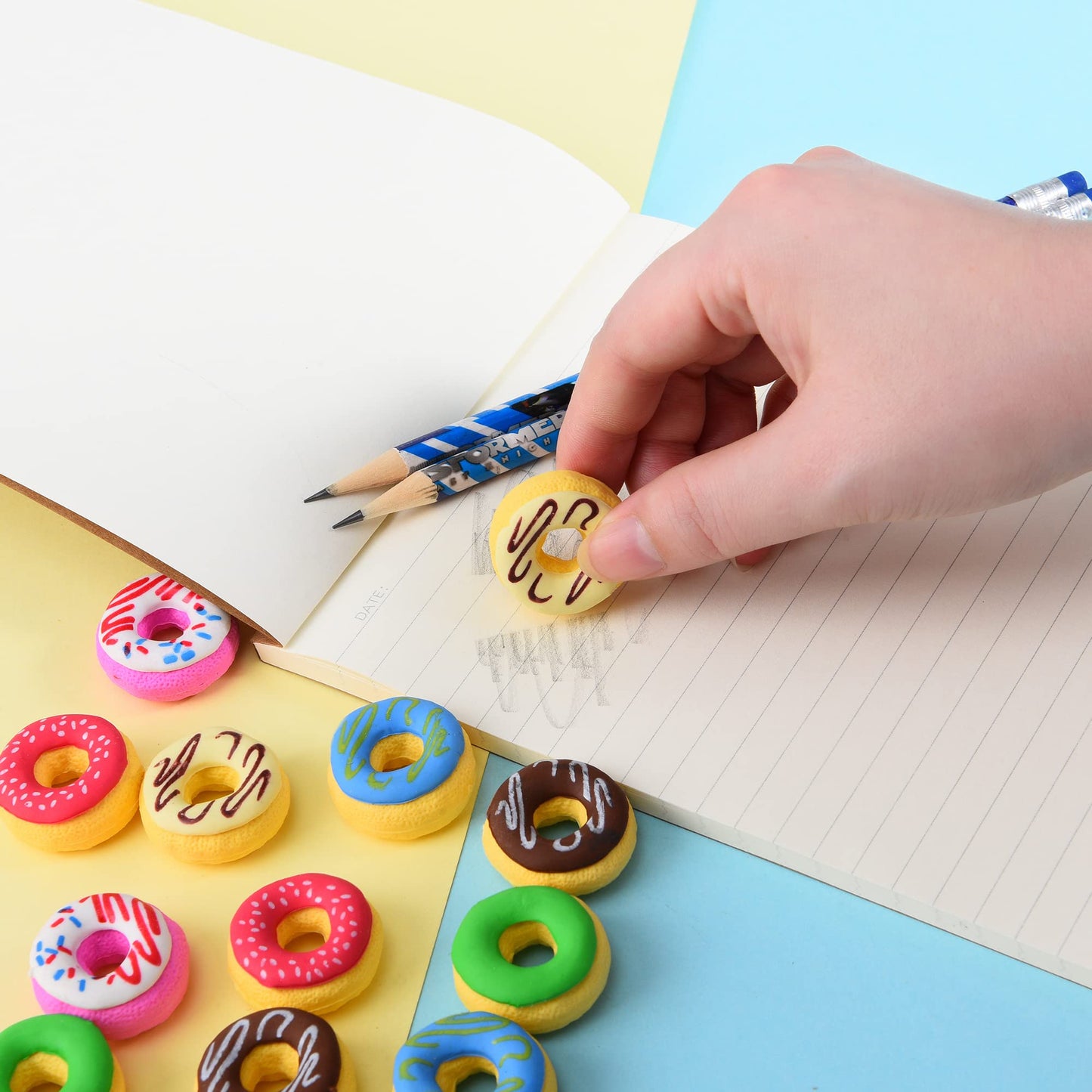 DOMG Donut Erasers for Kids – 24 Pieces 3D Puzzle Mini Erasers