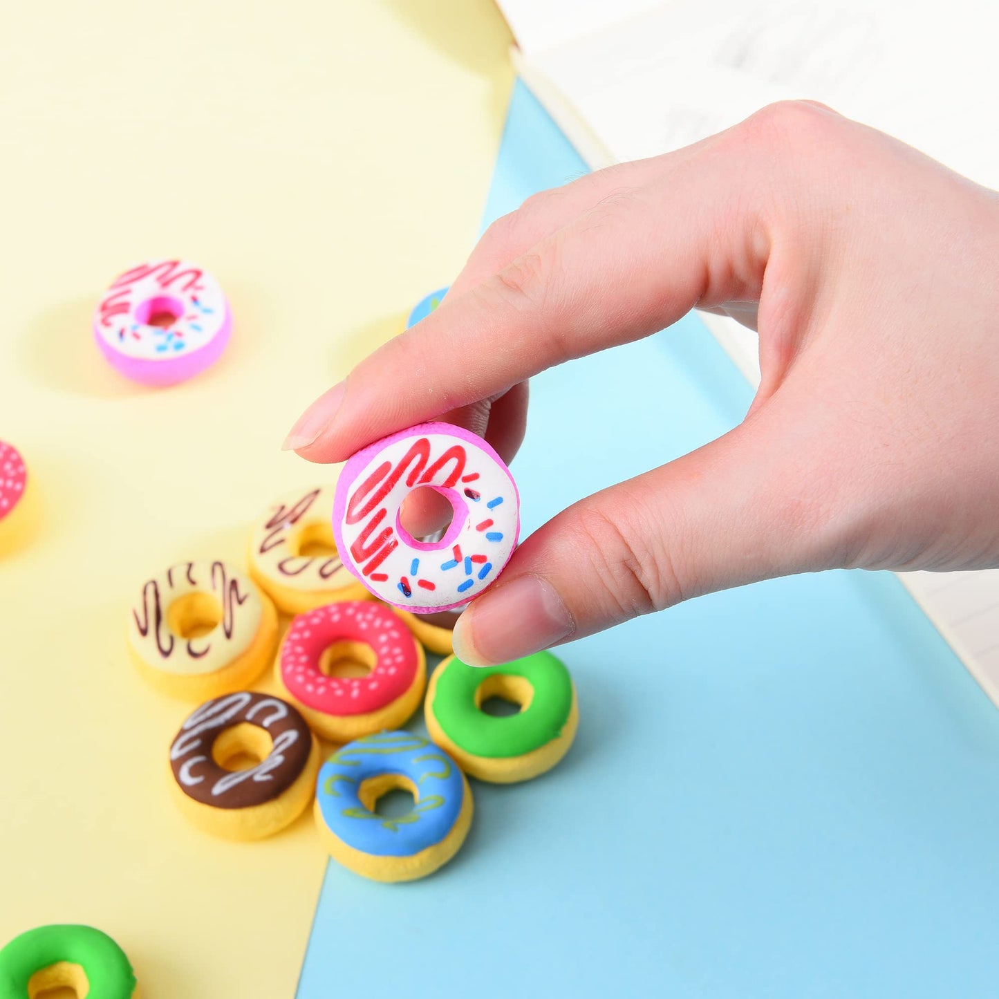 DOMG Donut Erasers for Kids – 24 Pieces 3D Puzzle Mini Erasers