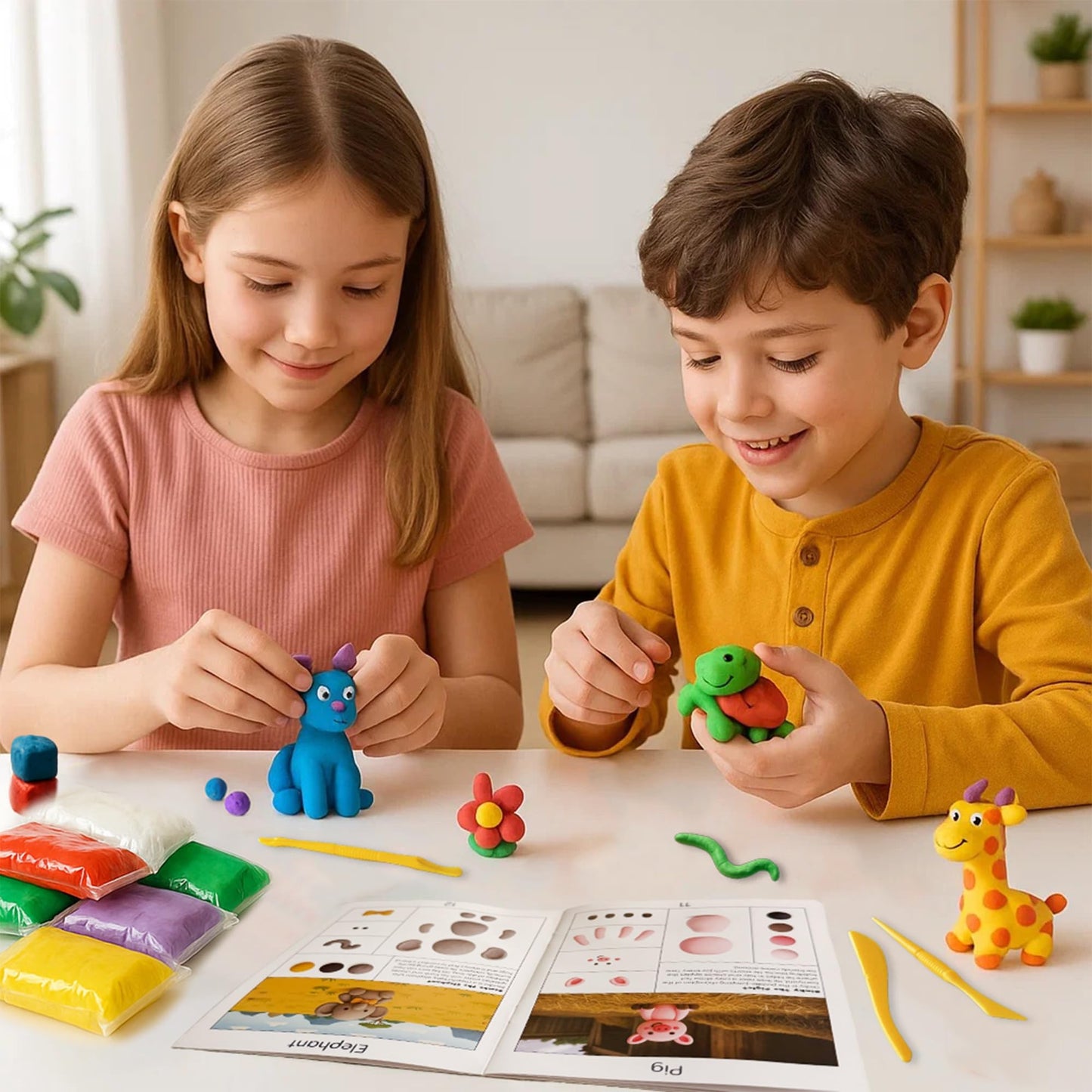 Domqo Air Dry Clay Kit – 96 Colors, Non-Sticky, Tools & Storage Bags for Kids 3+
