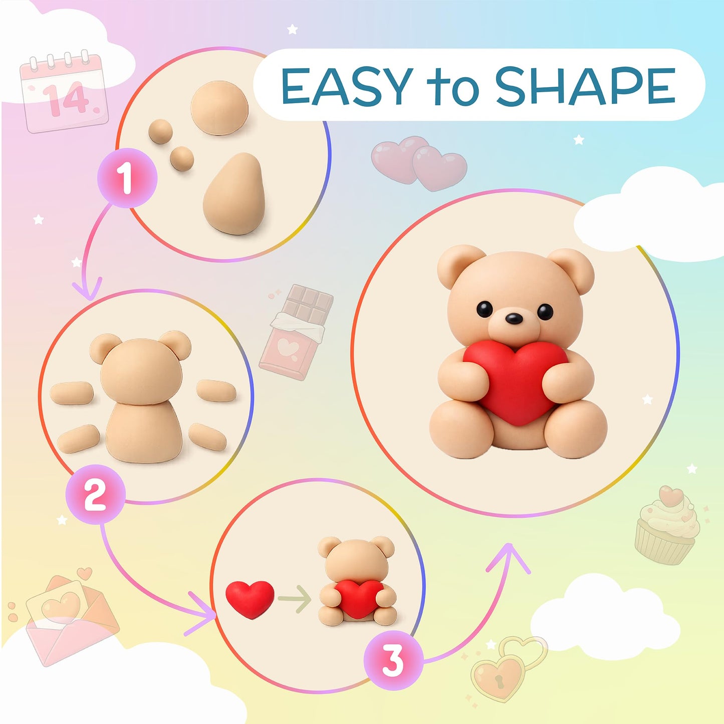 Domqo Air Dry Clay Kit – 96 Colors, Non-Sticky, Tools & Storage Bags for Kids 3+