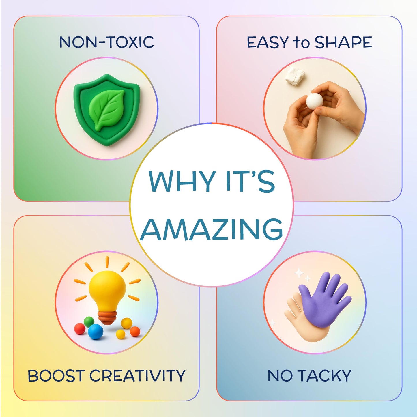 Domqo Air Dry Clay Kit – 96 Colors, Non-Sticky, Tools & Storage Bags for Kids 3+