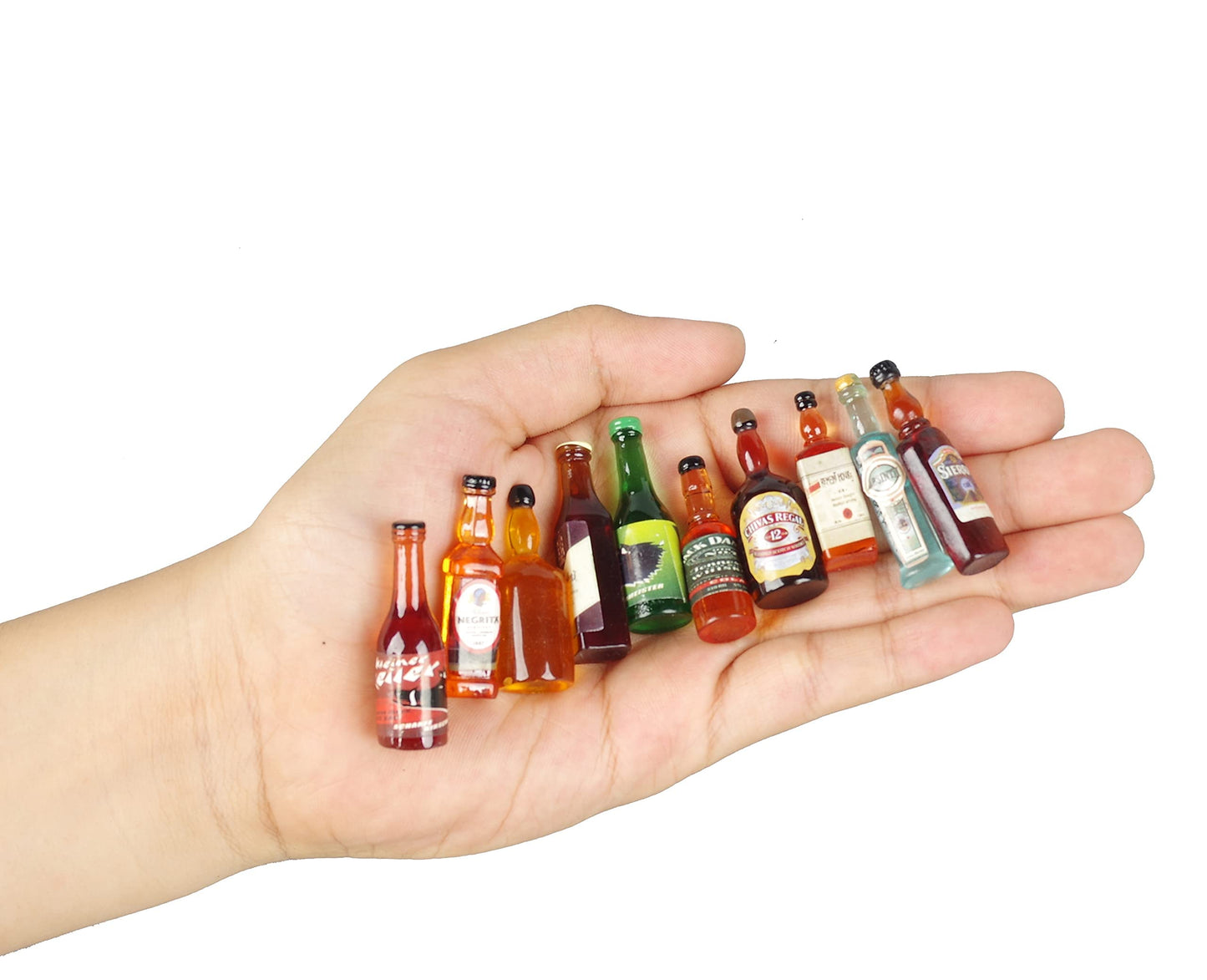 Dong Huang 40pcs Mini Beer Bottles Set - Resin Drink Bottles for Dollhouse & Bar Decor
