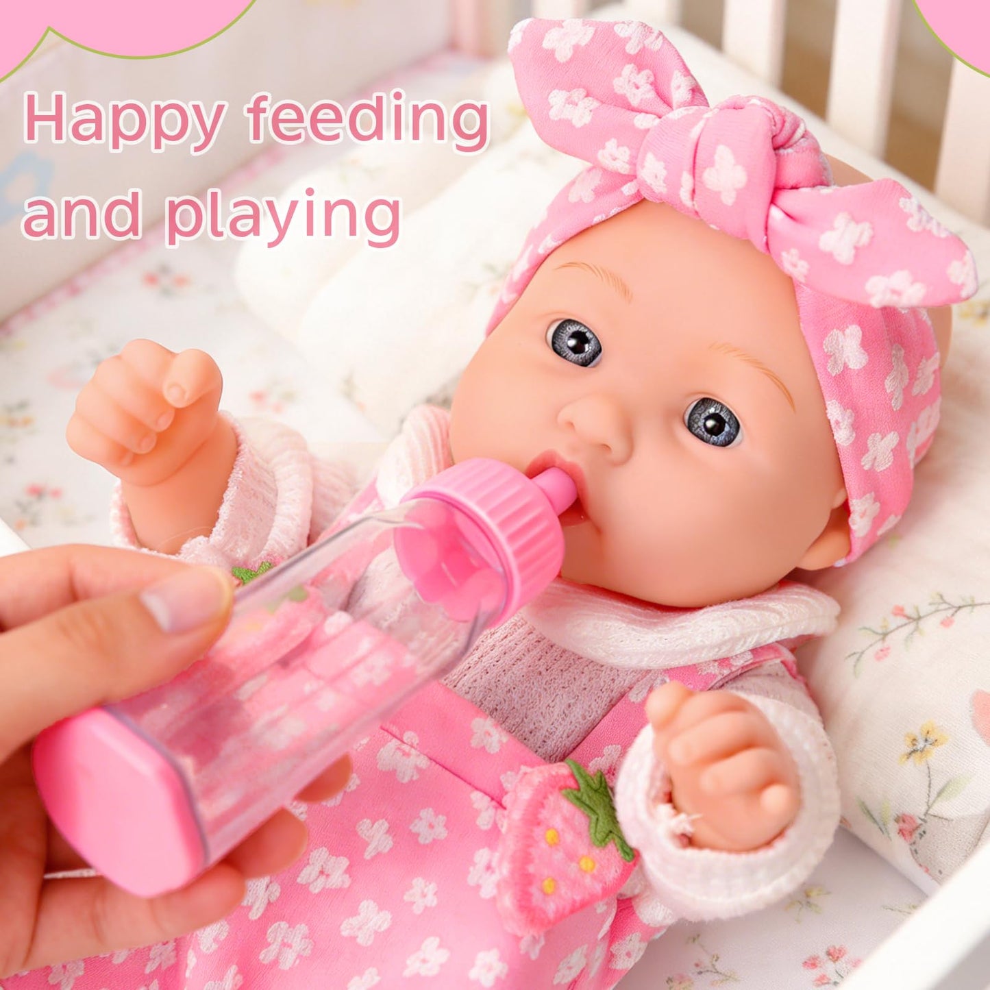 DONTNO 12-Inch Baby Doll with Backpack Carrier – Realistic Playset in Gift Box