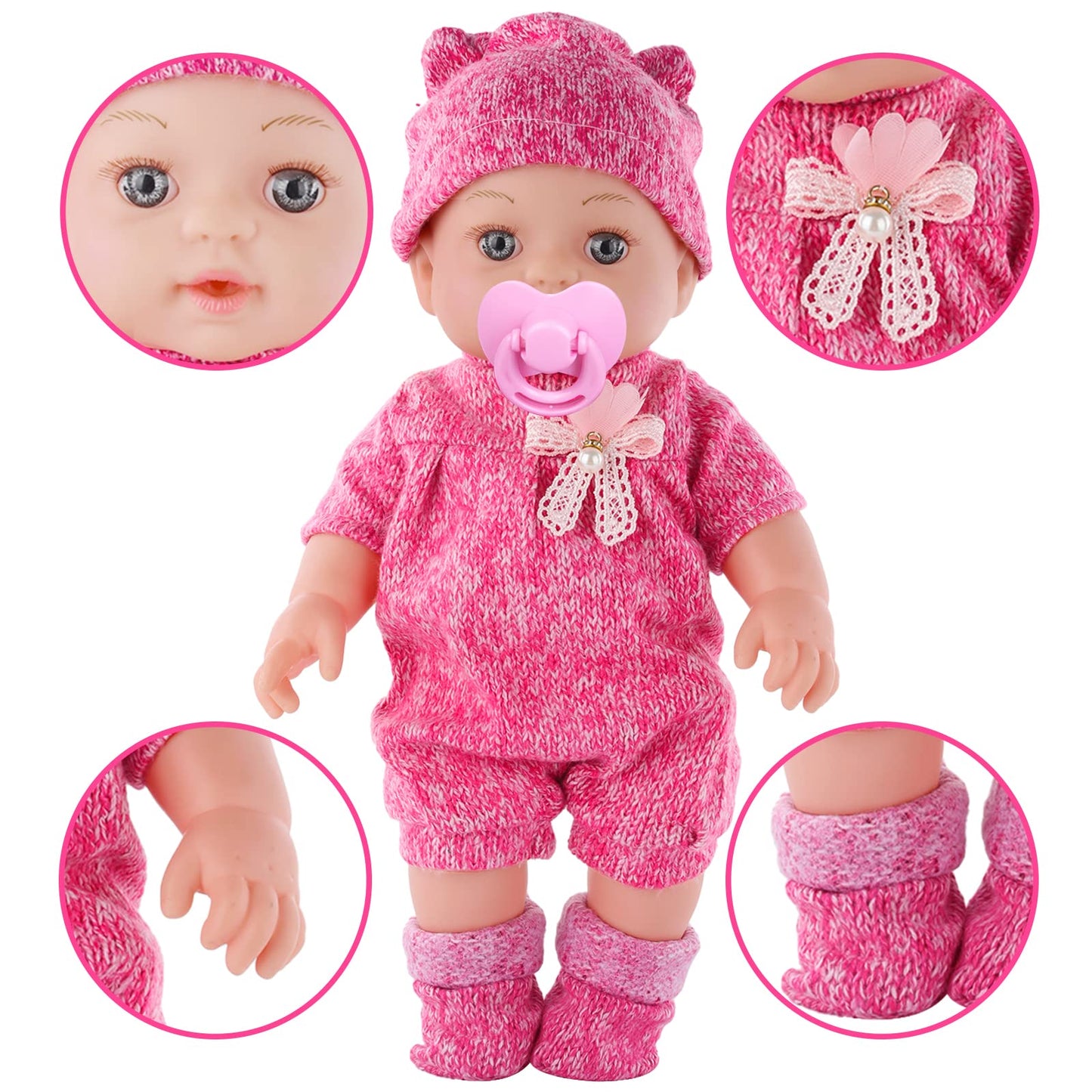 DONTNO 12-Inch Baby Doll with Clothes & Accessories | Reborn-Style Pretend Play Set