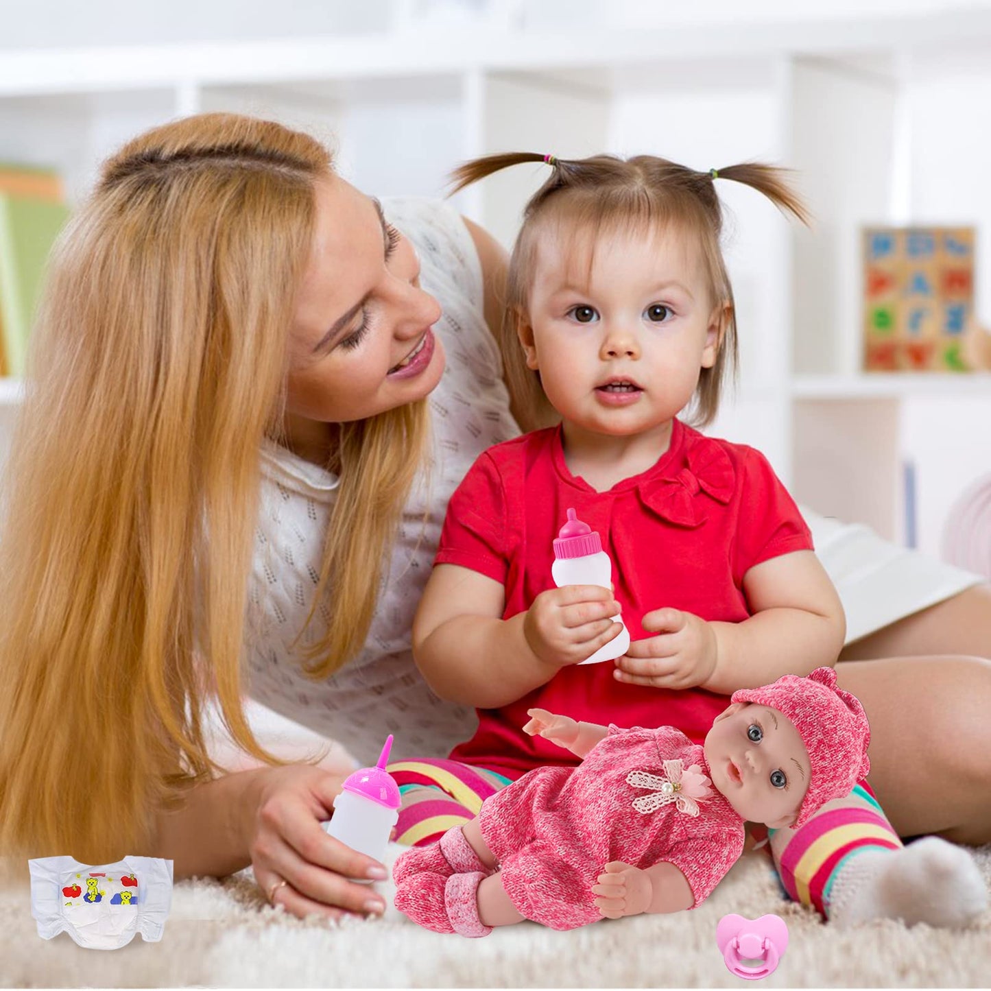DONTNO 12-Inch Baby Doll with Clothes & Accessories | Reborn-Style Pretend Play Set