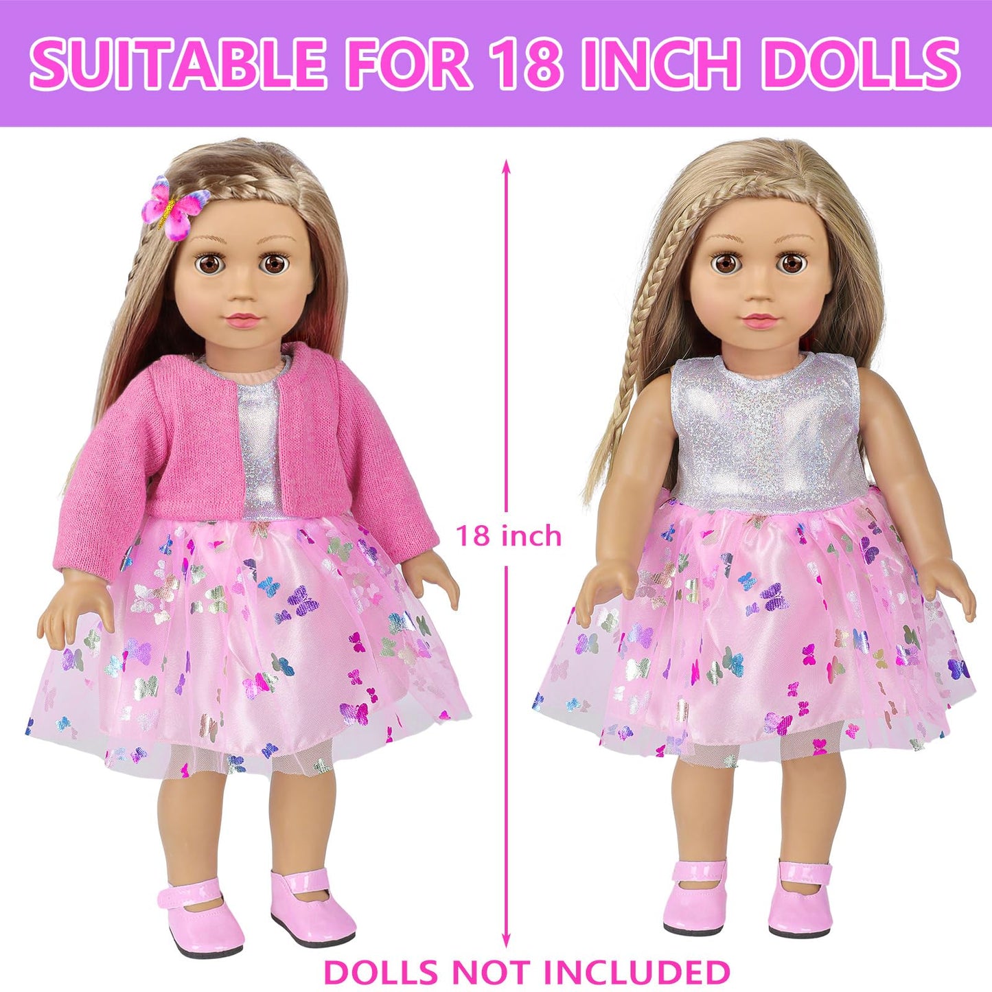 DONTNO American 18-Inch Doll Makeup Accessories & Clothes – Messenger Bag Set