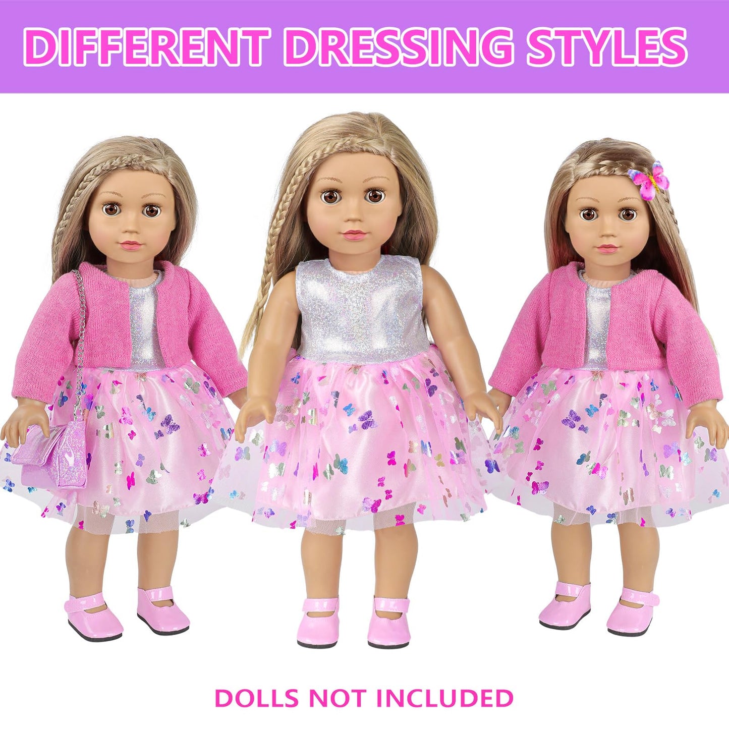 DONTNO American 18-Inch Doll Makeup Accessories & Clothes – Messenger Bag Set