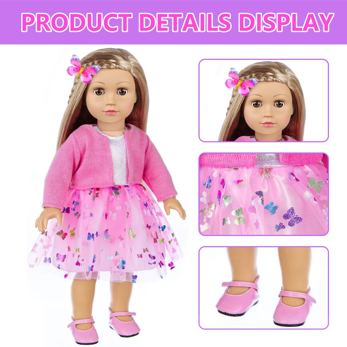 DONTNO American 18-Inch Doll Makeup Accessories & Clothes – Messenger Bag Set