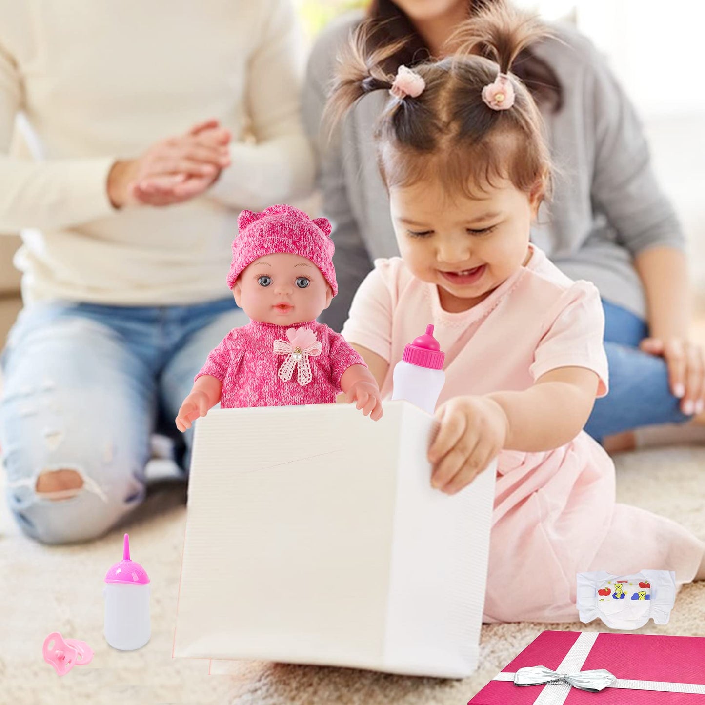 DONTNO 12-Inch Baby Doll with Clothes & Accessories | Reborn-Style Pretend Play Set