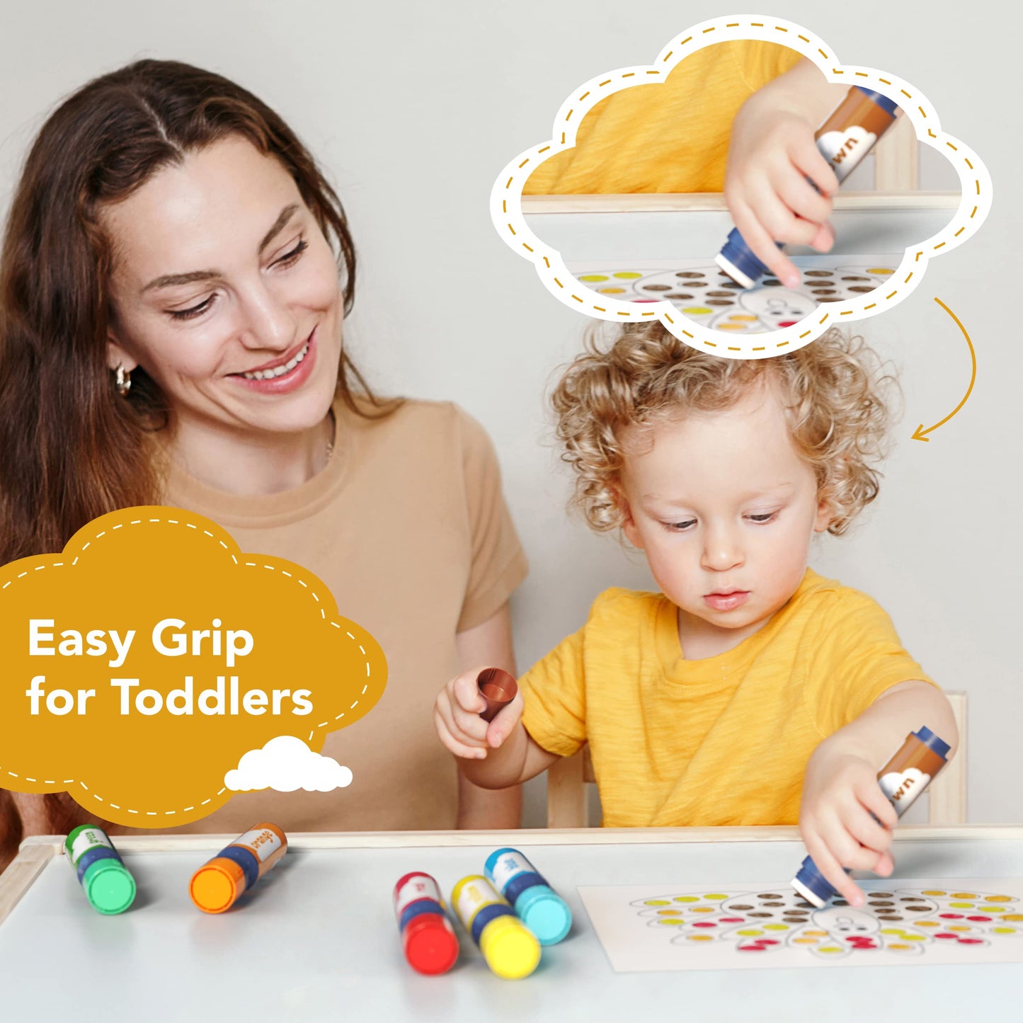 DOODLE HOG Washable Dot Markers – 8-Color Mess-Free Kids’ Art Set