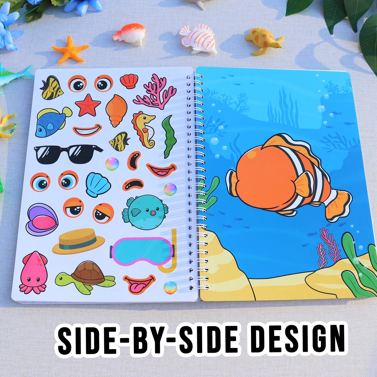 DOODOU 450PCS Sticker Coloring Book for Kids 2-8 | 14 Coloring Pages & 14 Scenes for Travel