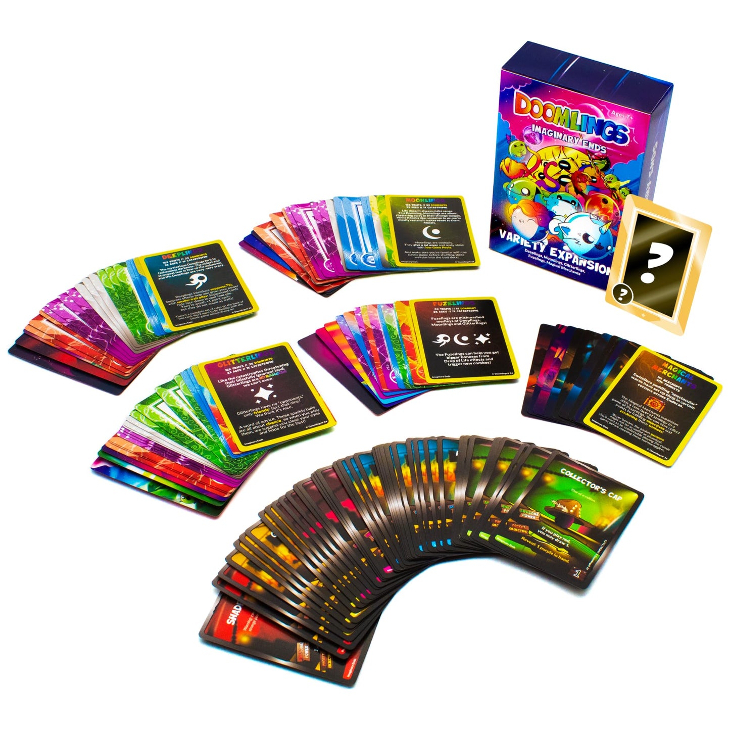 Doomlings Imaginary Ends Variety Expansion – 127 Cards, 5 Varieties (Magical Merchants, Glitterlings, Moonlings, Deeplings, Fuzelings) | Ages 8+, 2–6 Players
