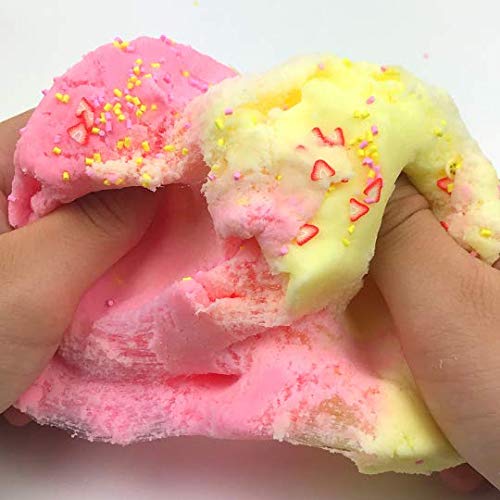 Dope Slimes Strawberry Banana Cloud Slime – 8 oz, Scented, Handmade in USA