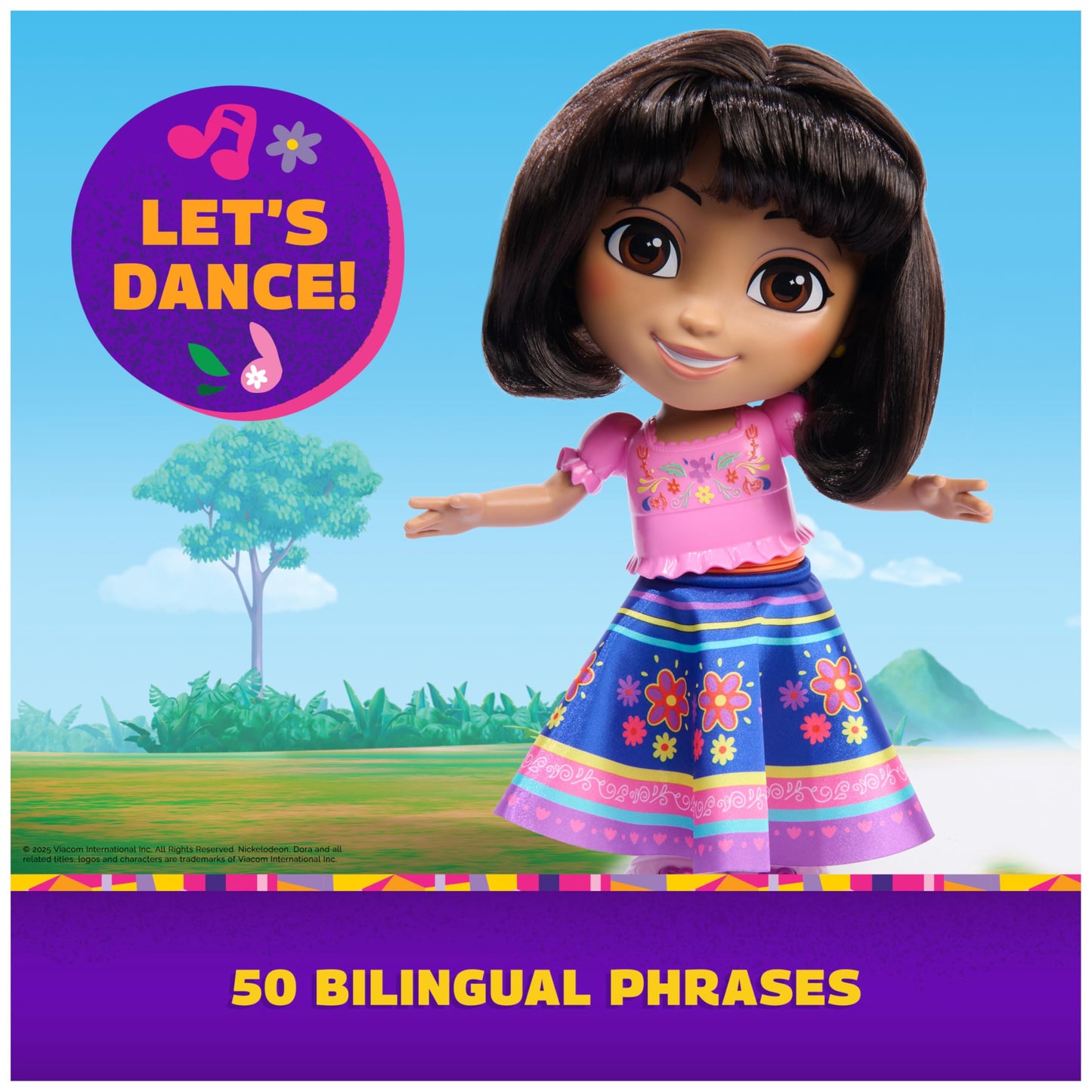 DORA Dance with Me Dora — Interactive Dancing Doll with 2 Skirts & Bilingual Phrases
