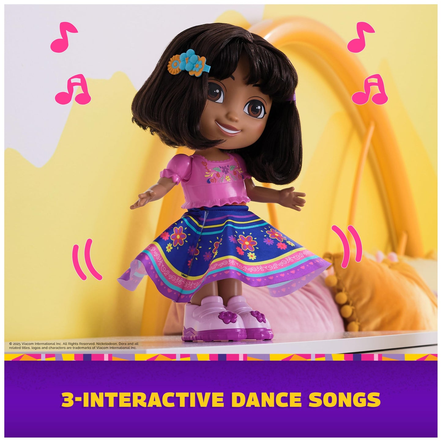 DORA Dance with Me Dora — Interactive Dancing Doll with 2 Skirts & Bilingual Phrases
