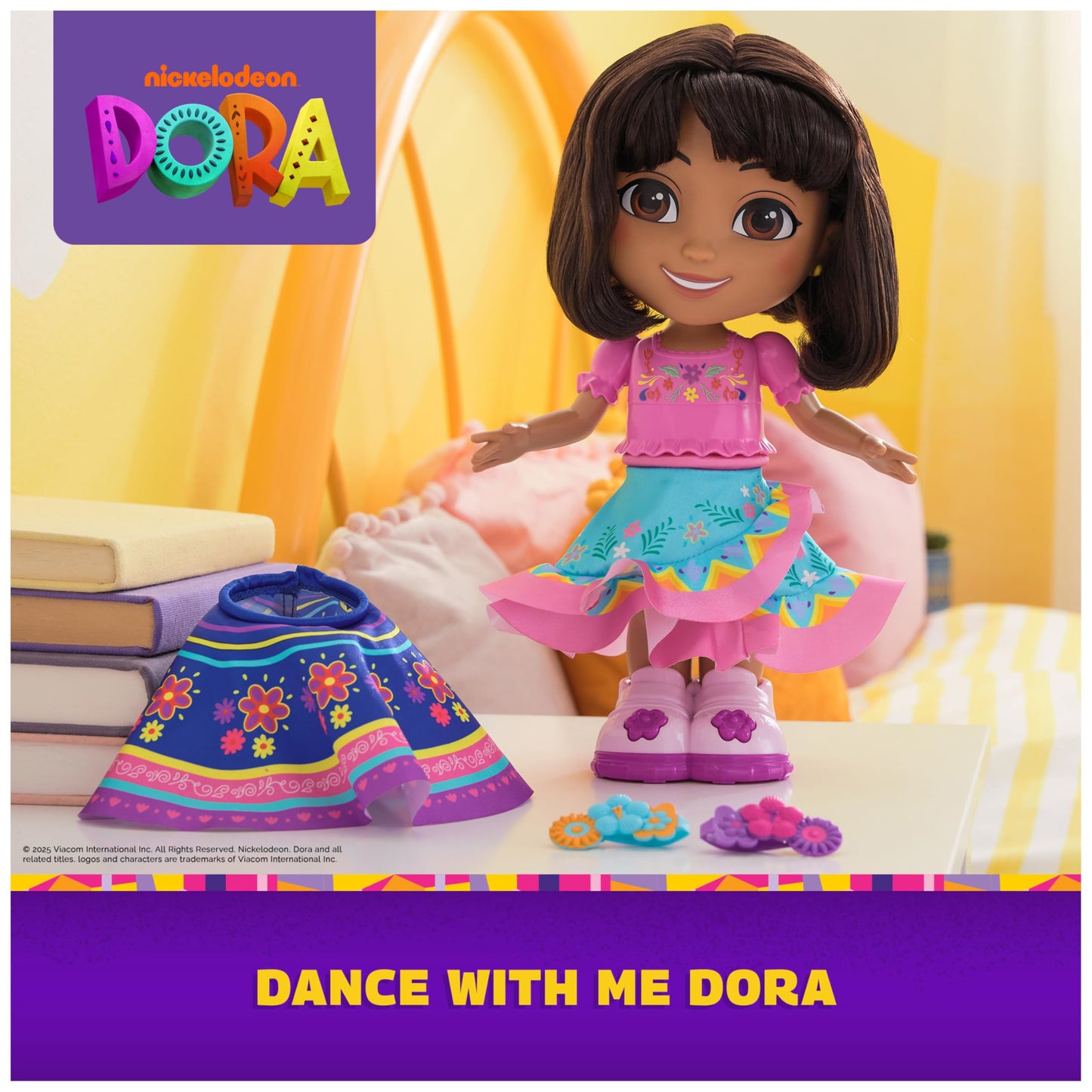 DORA Dance with Me Dora — Interactive Dancing Doll with 2 Skirts & Bilingual Phrases