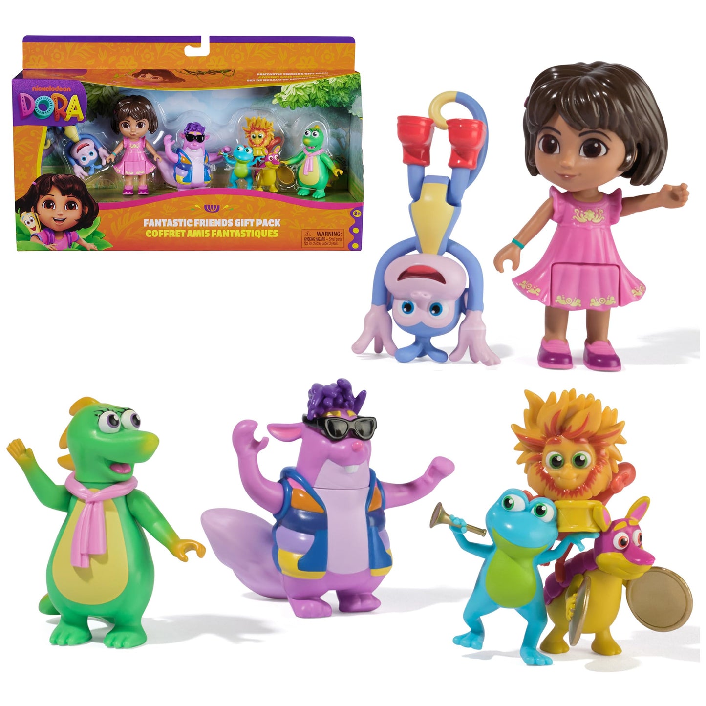 Dora Fantastic Friends Gift Pack – Dora, Boots, Tico, Isa & Fiesta Trio Figures