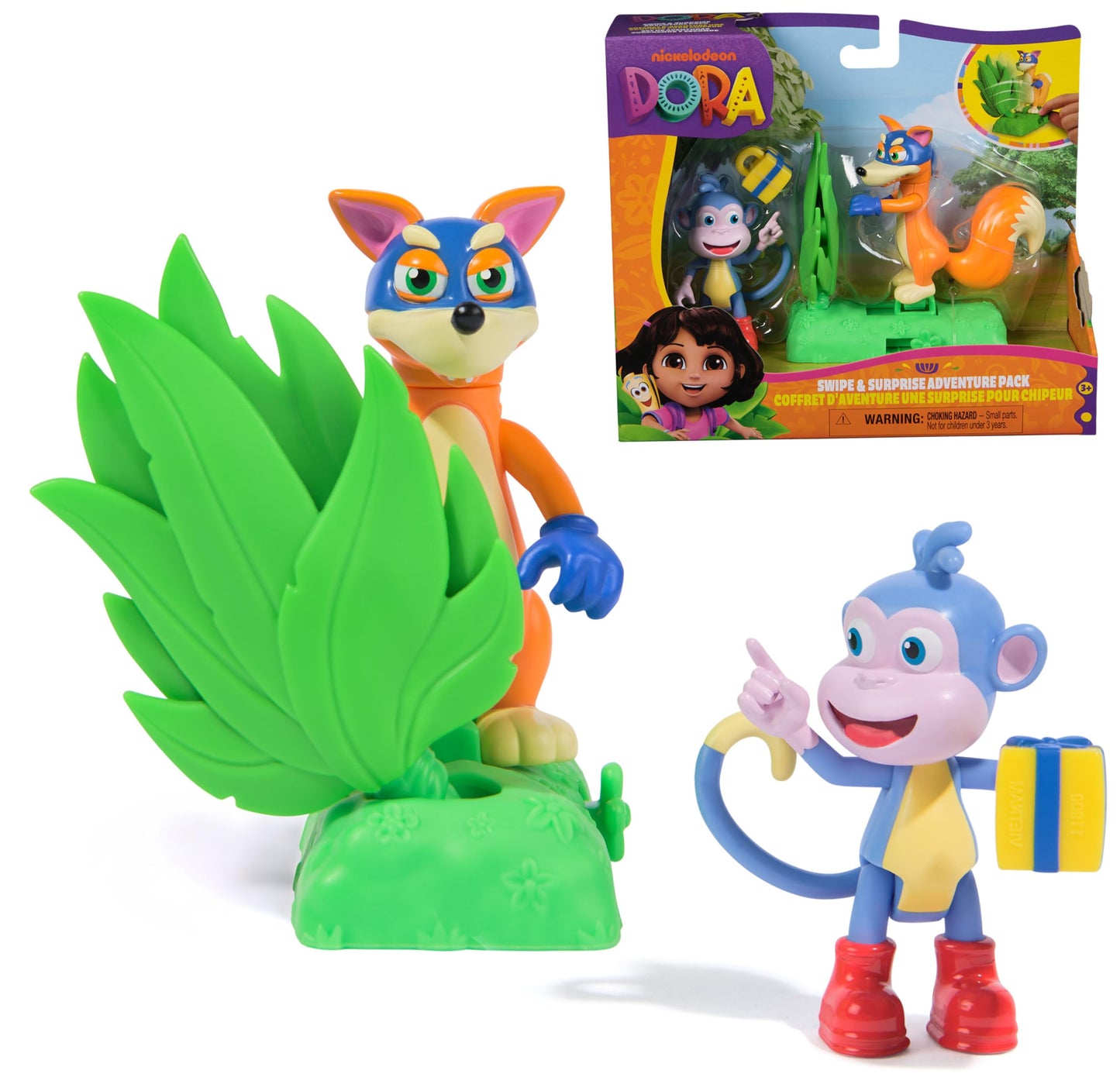 DORA Swipe and Surprise Adventure Pack – Boots & Swiper Figures with 2 Accessories