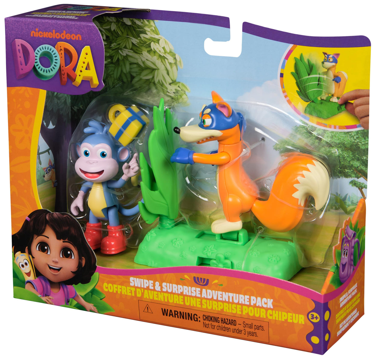 DORA Swipe and Surprise Adventure Pack – Boots & Swiper Figures with 2 Accessories