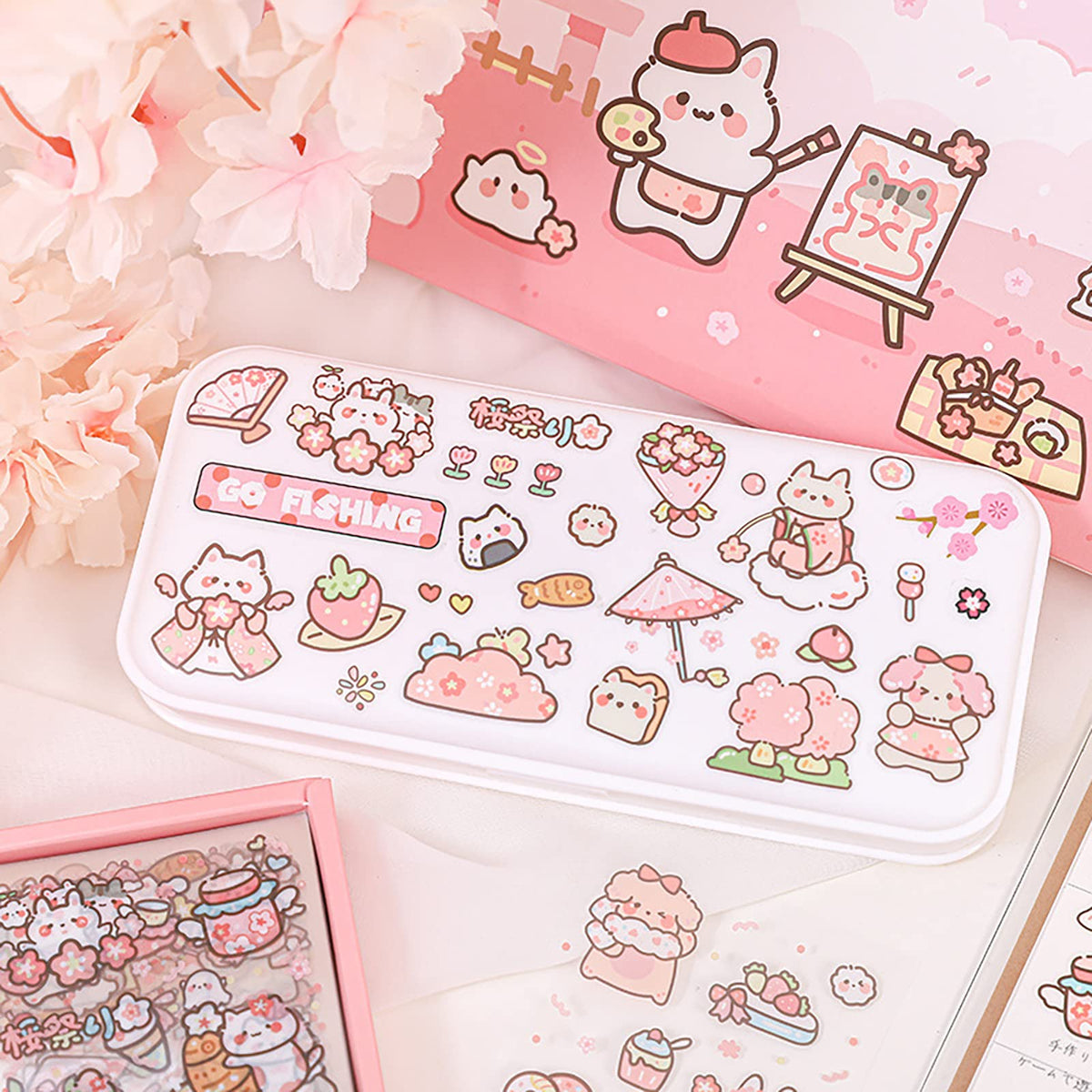 Doraking Kawaii Animal Stickers – 200-Sheet Journaling & Scrapbooking Set for Laptop & Water Bottle