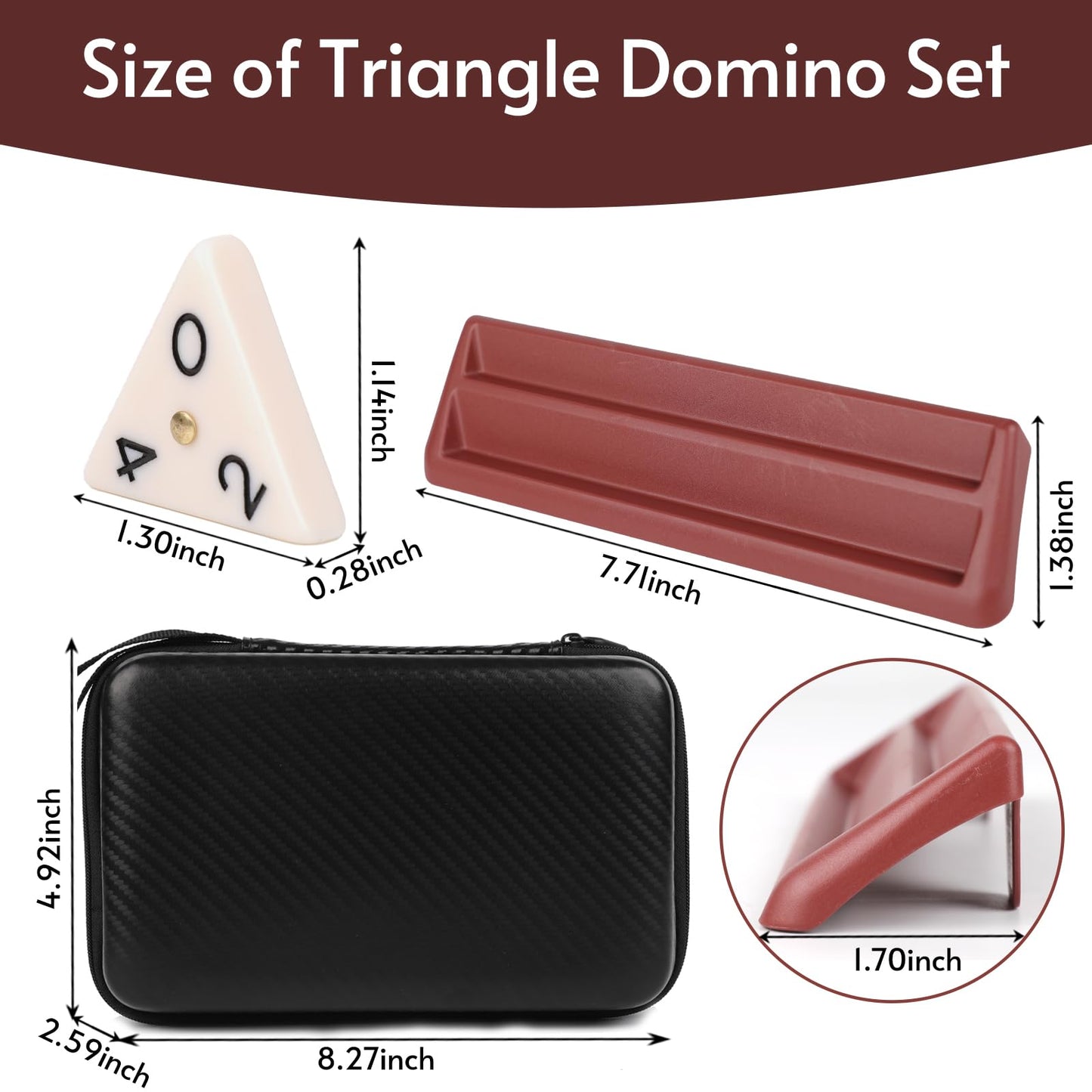 Doreimi Premium Triangle Domino Game Set — 56 Tiles + 4 Holders for 2–4 Players