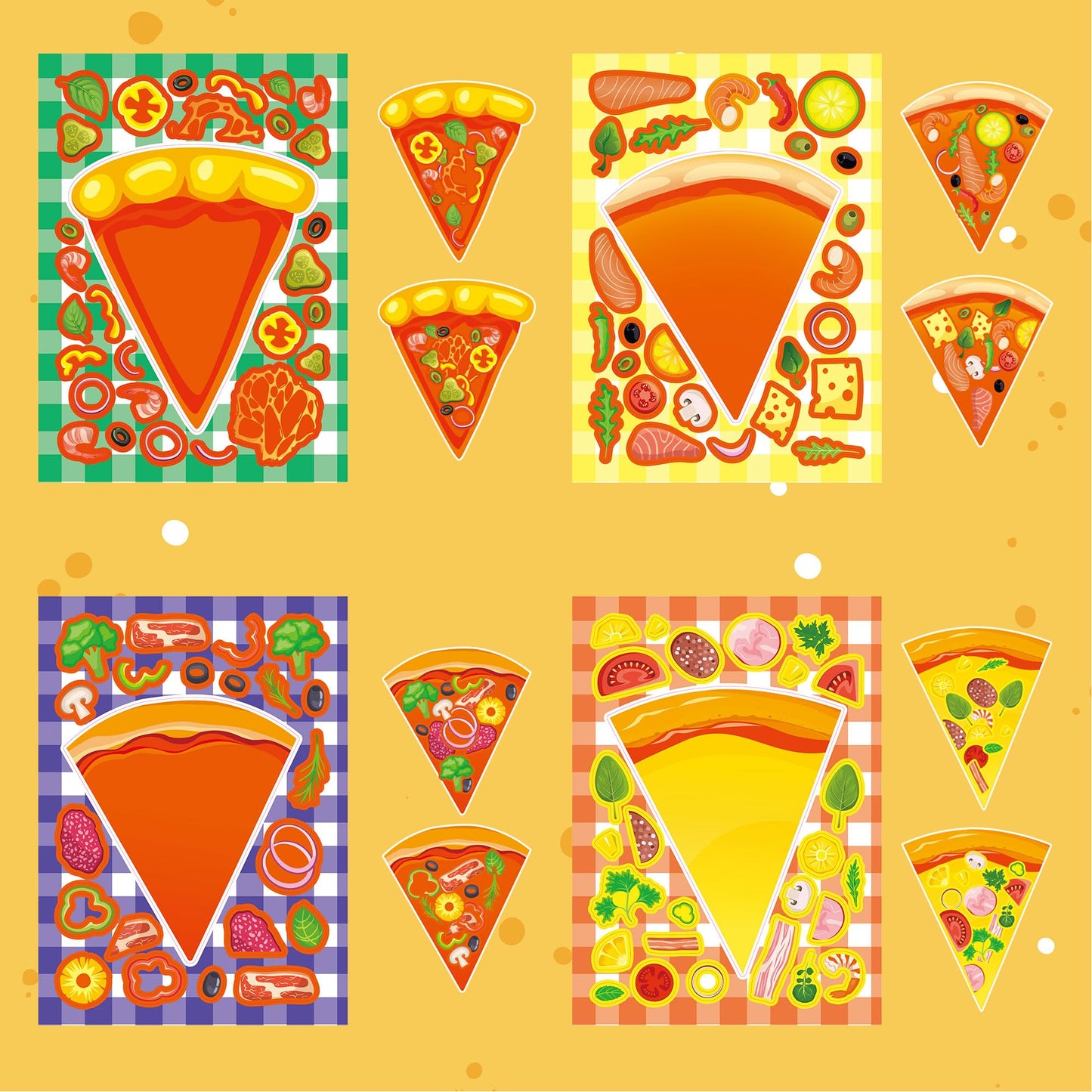 Dorgua 24 Sheets Pizza Make-a-Face Stickers – DIY Party Decor