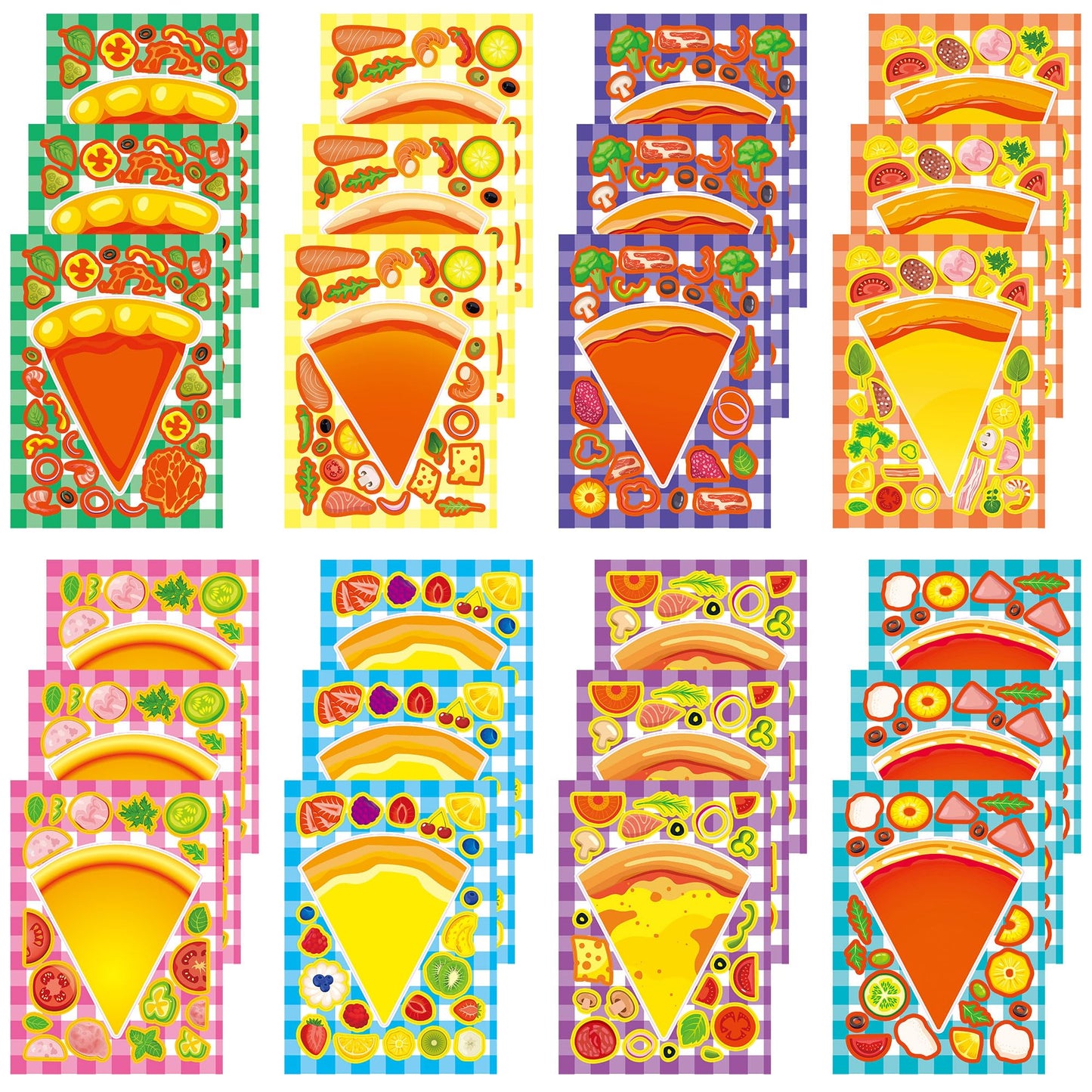 Dorgua 24 Sheets Pizza Make-a-Face Stickers – DIY Party Decor