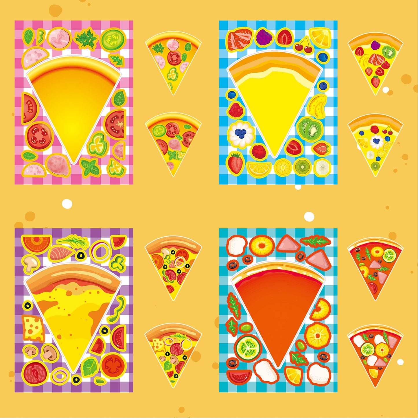 Dorgua 24 Sheets Pizza Make-a-Face Stickers – DIY Party Decor