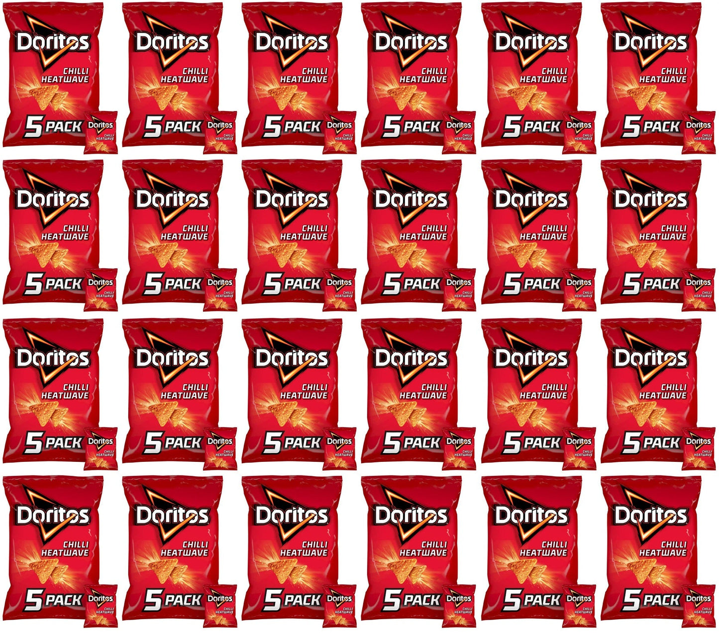 24 x Doritos Chilli Heatwave Tortilla Chips Multipack Crisps 5X30G