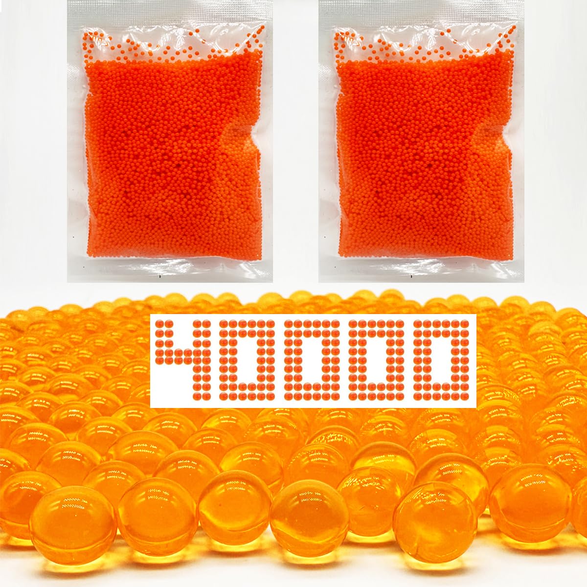 Dortrue Gel Balls Blaster Ammo Refill 7-8 mm – 40,000 Pieces in 2 Packs for Orby Blasters (Ages 14+) Orange