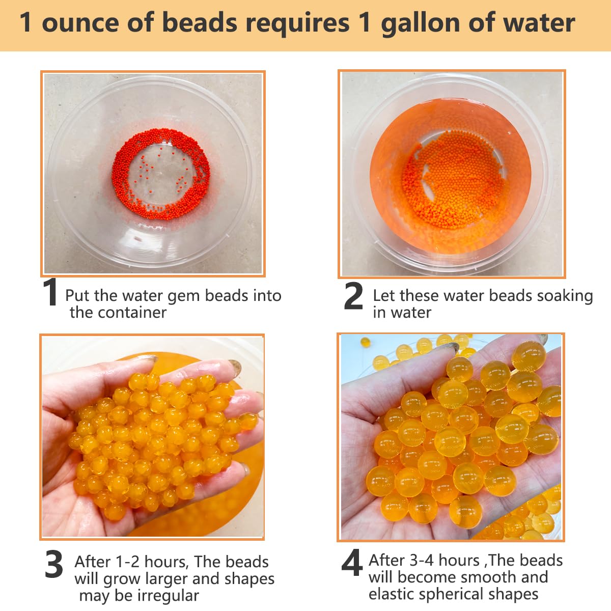 Dortrue Gel Balls Blaster Ammo Refill 7-8 mm – 40,000 Pieces in 2 Packs for Orby Blasters (Ages 14+) Orange