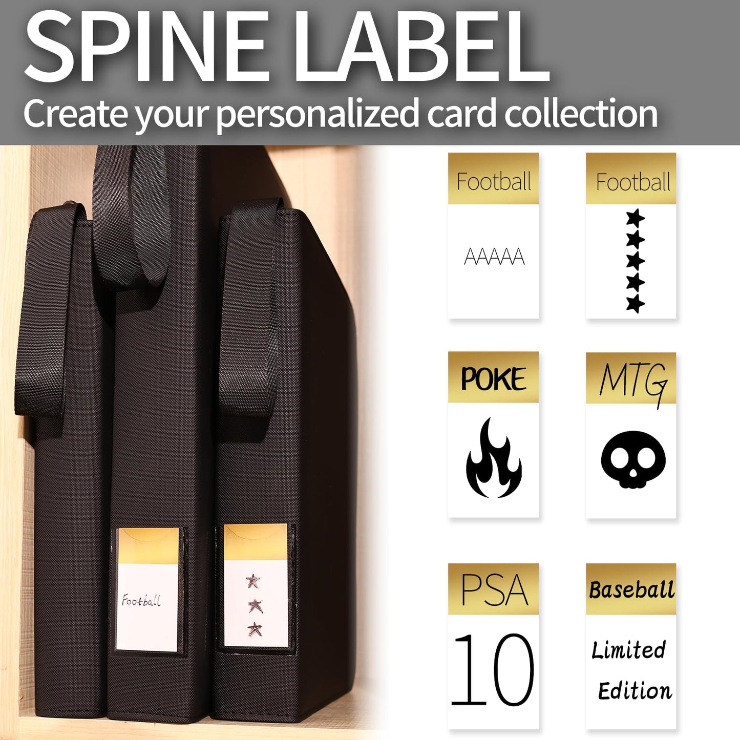 Dosanlues Toploader Binder 12 Pockets – 432-Card Capacity, Black, 3x4 Card Holder Compatible