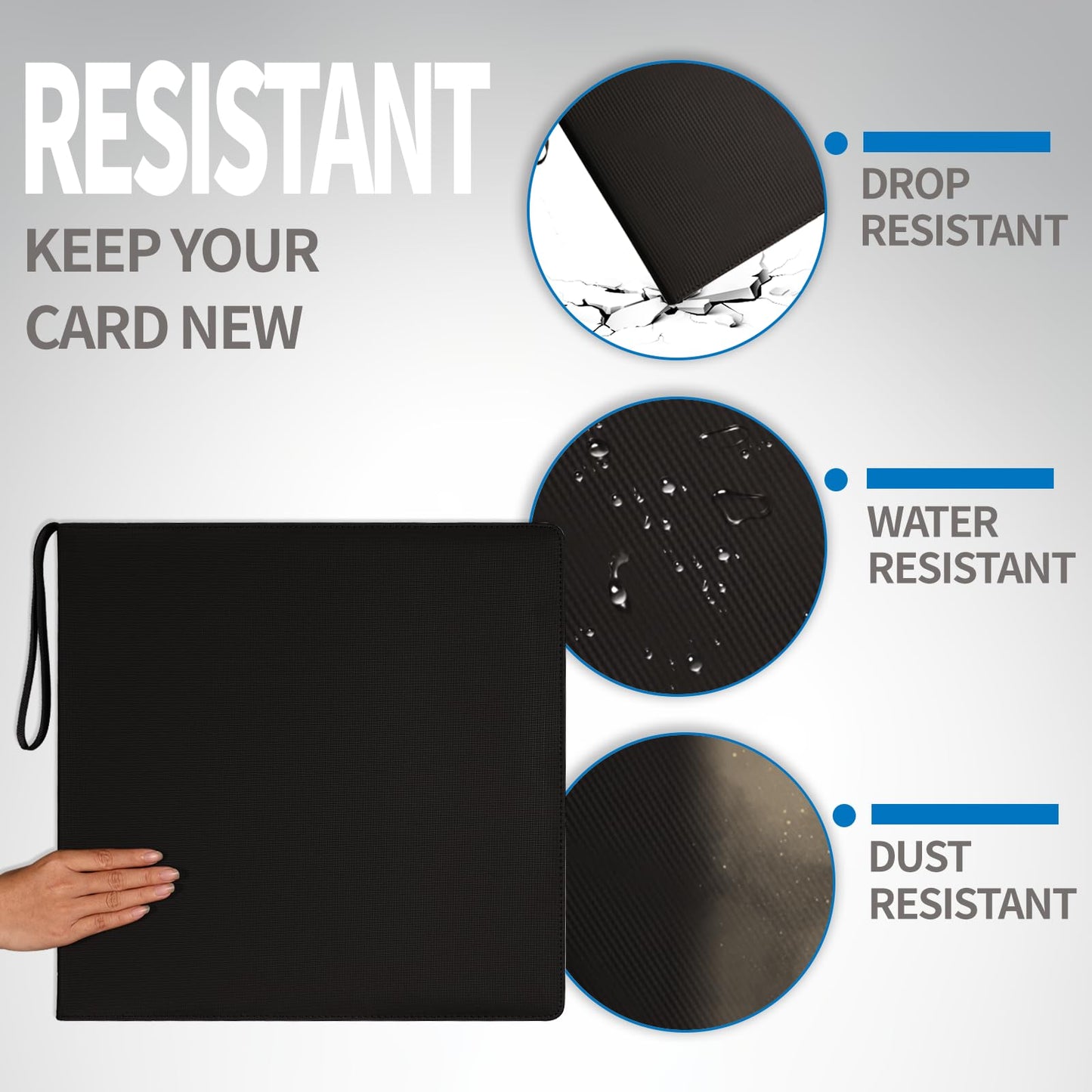 Dosanlues Toploader Binder 12 Pockets – 432-Card Capacity, Black, 3x4 Card Holder Compatible