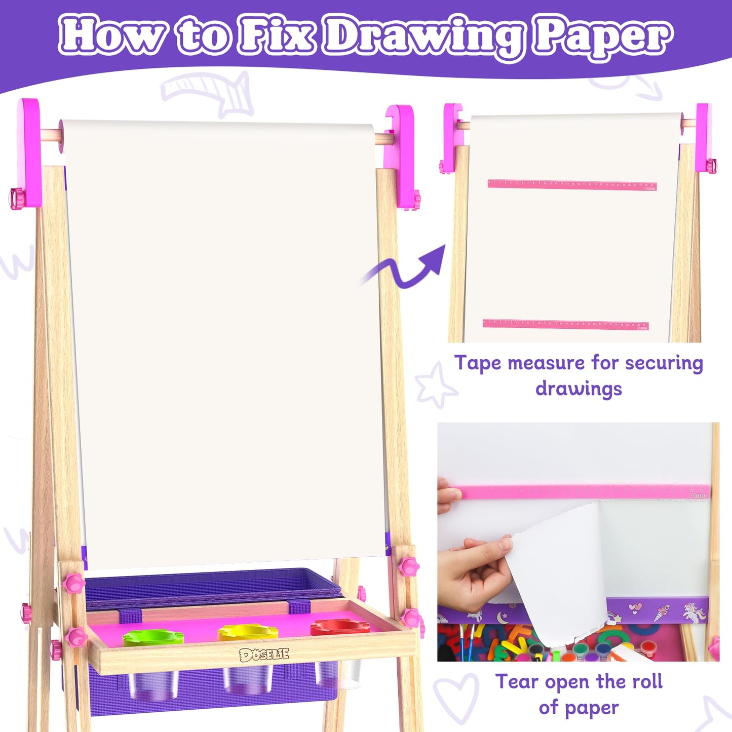 Doselie Art Easel for Kids 4-8 – All-in-One Art Set with Paper Roll