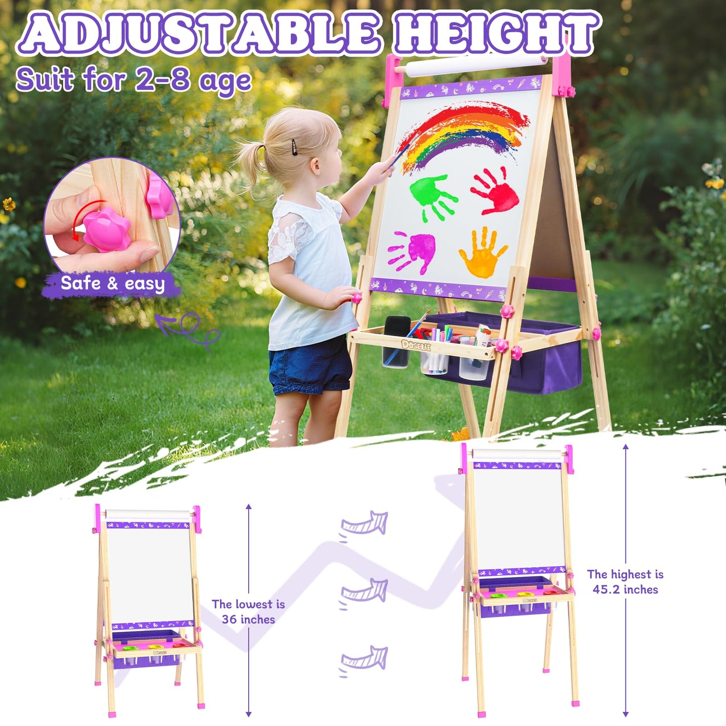 Doselie Art Easel for Kids 4-8 – All-in-One Art Set with Paper Roll