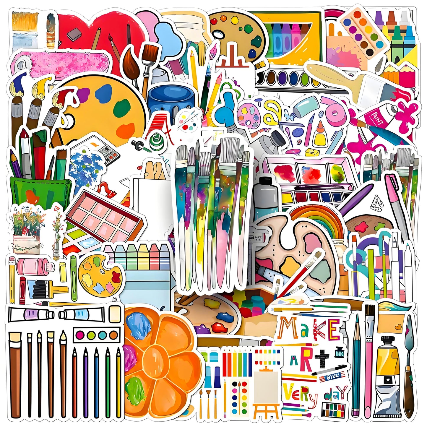 DothRayan Art Painting Stickers – 100 Pcs Vinyl Decals for Laptops, Water Bottles & More