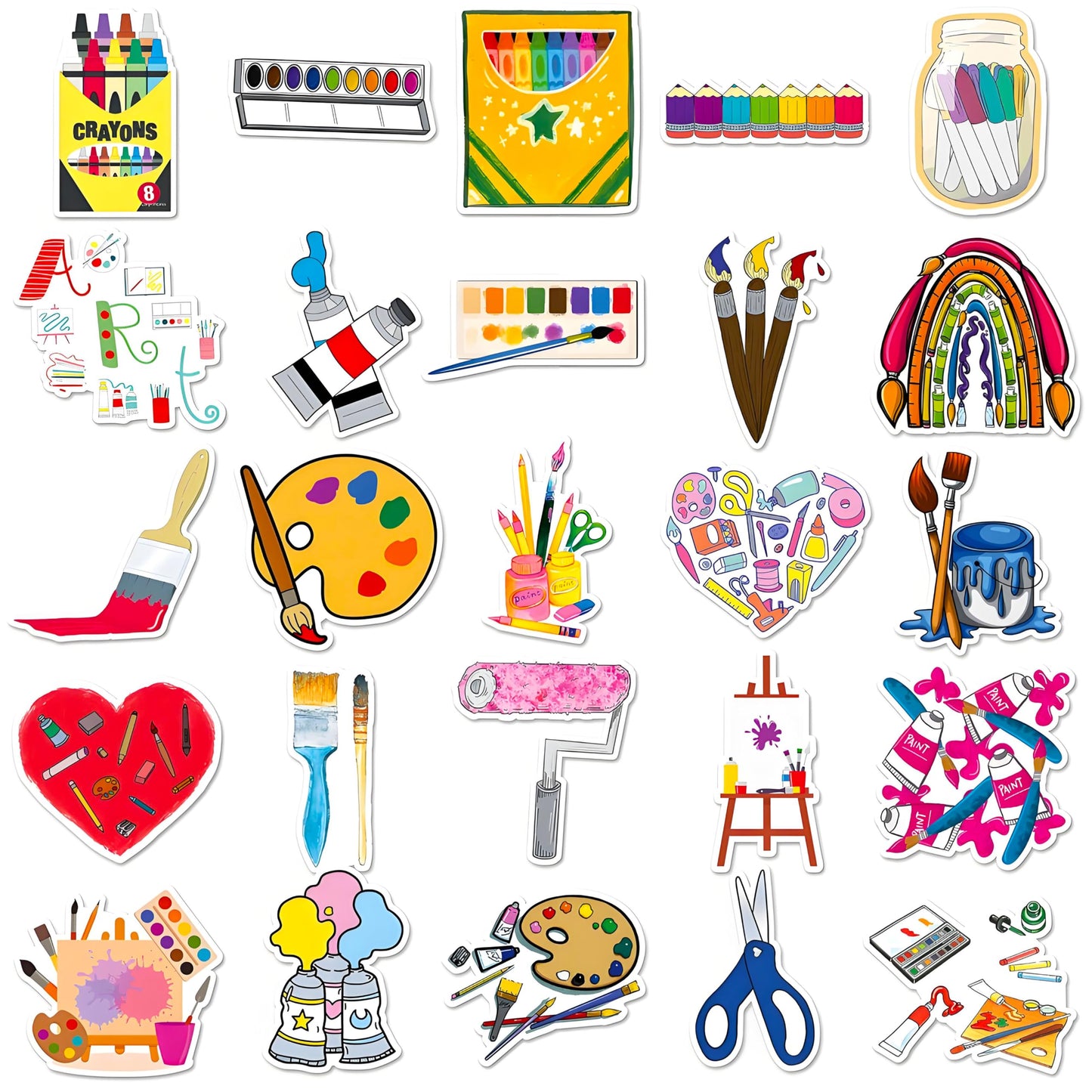 DothRayan Art Painting Stickers – 100 Pcs Vinyl Decals for Laptops, Water Bottles & More
