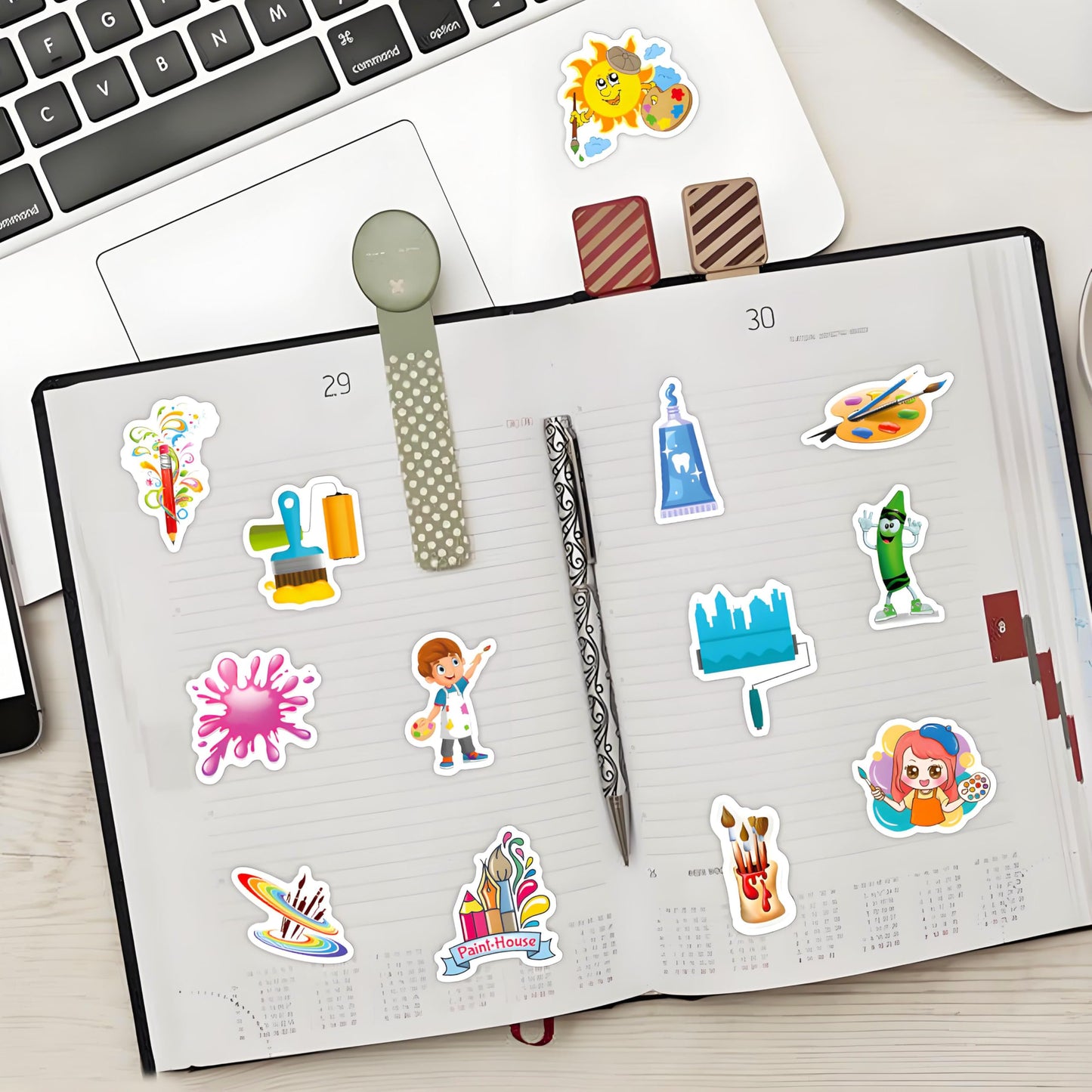 DothRayan Art Painting Stickers – 100 Pcs Vinyl Decals for Laptops, Water Bottles & More