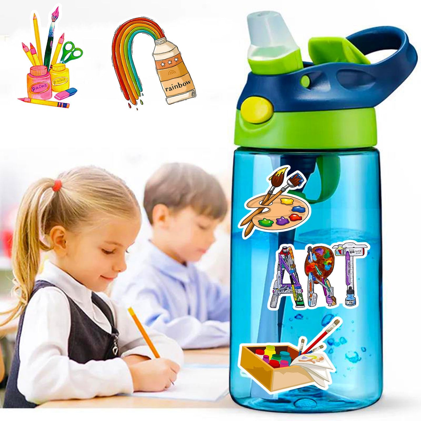 DothRayan Art Painting Stickers – 100 Pcs Vinyl Decals for Laptops, Water Bottles & More