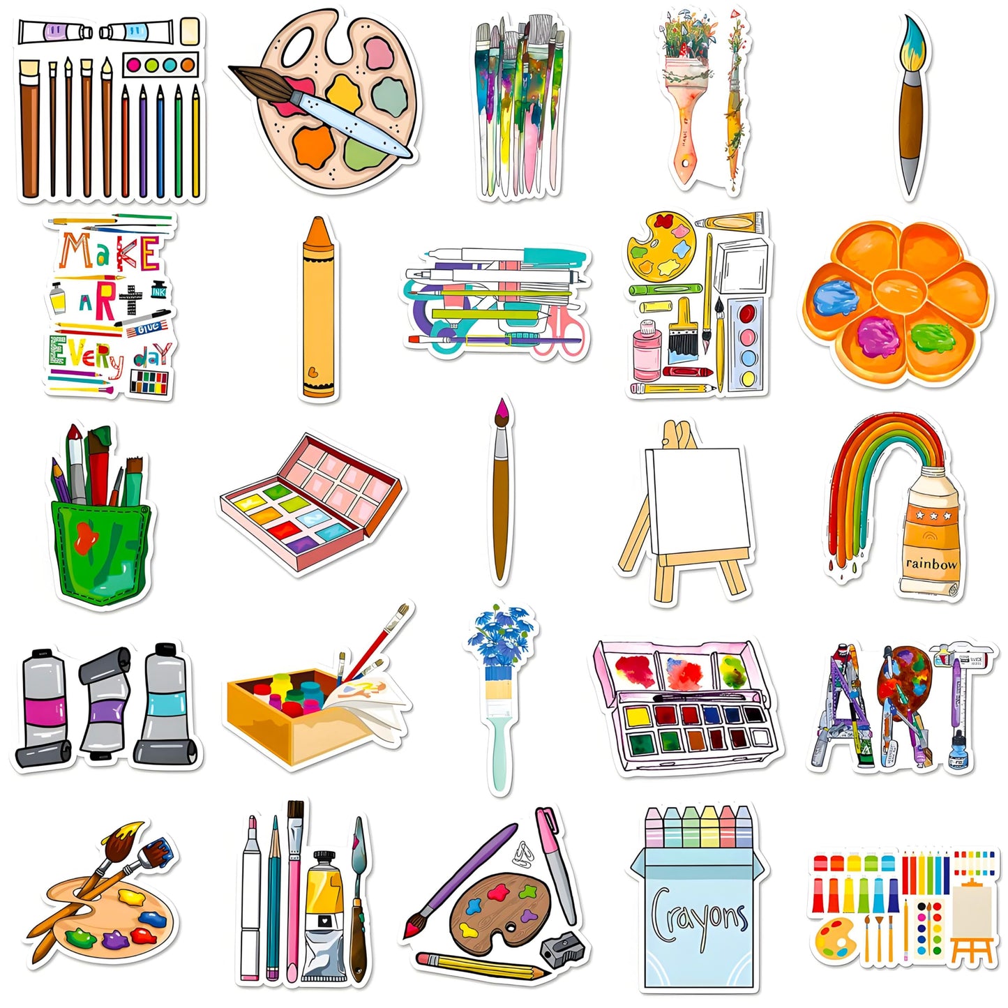 DothRayan Art Painting Stickers – 100 Pcs Vinyl Decals for Laptops, Water Bottles & More