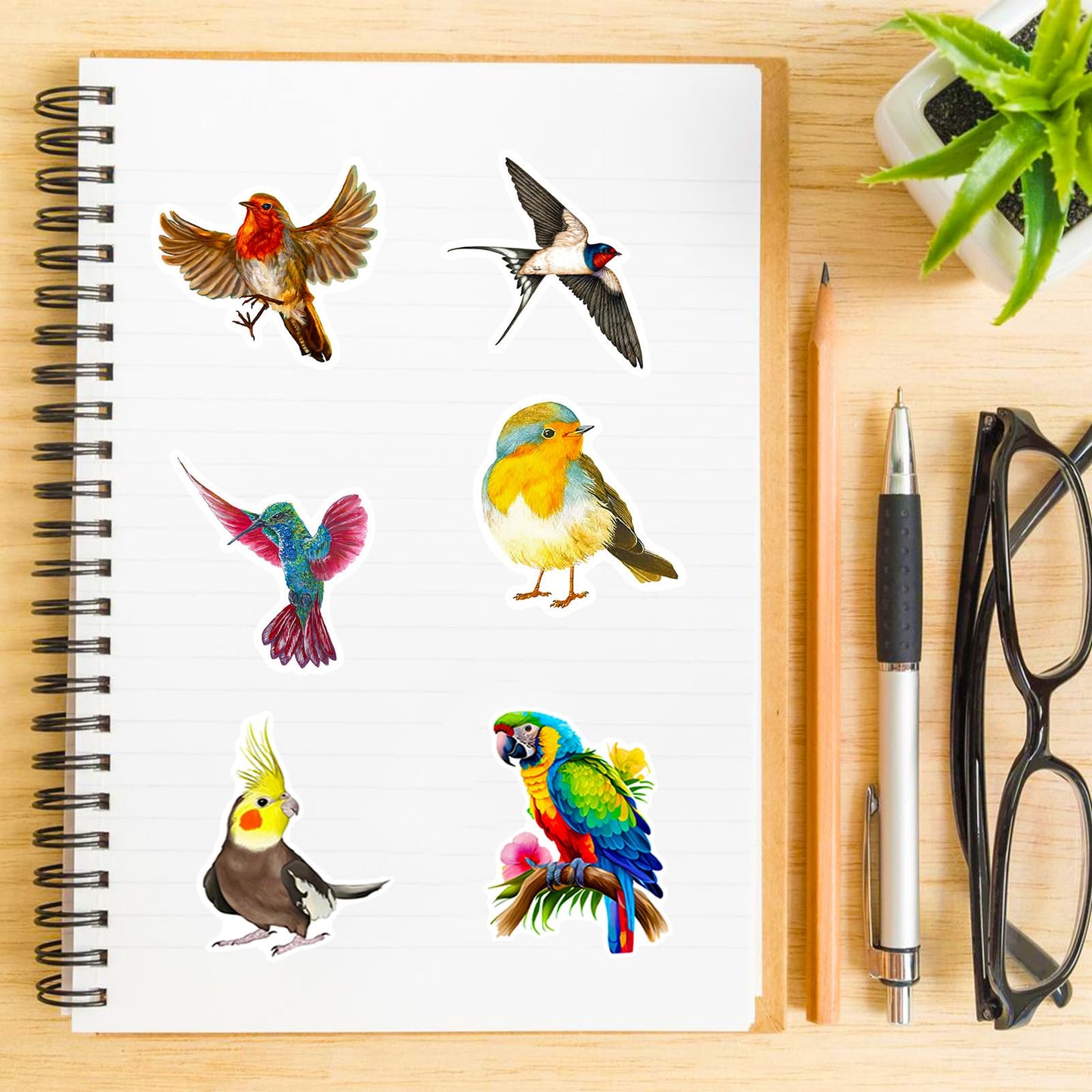 DothRayan 100 Pcs Birds Stickers – Waterproof Vinyl Bird Stickers for Laptops, Water Bottles, Skates & Luggage