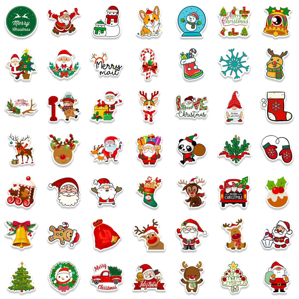 DothRayan Christmas Theme Stickers – 100 Pcs Vinyl Waterproof Holiday Stickers for Envelopes, Gifts & Crafts