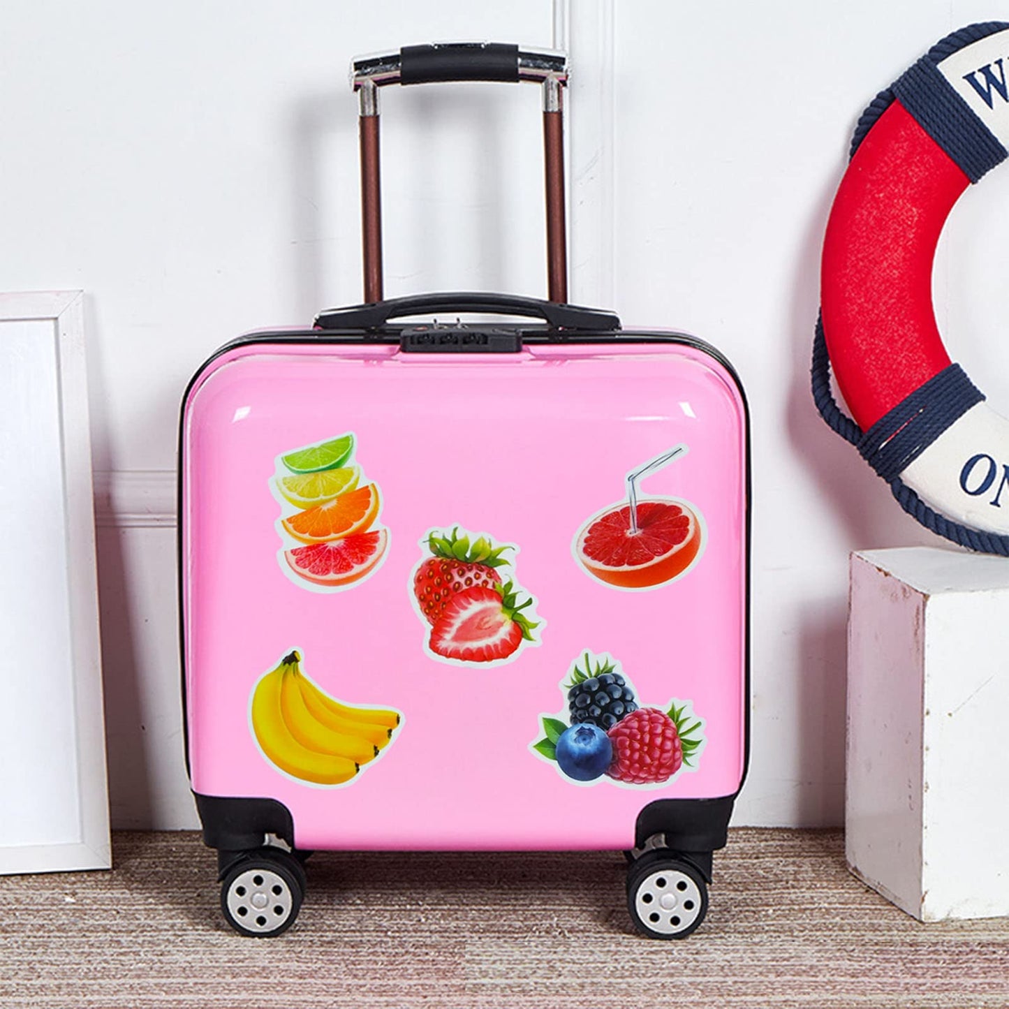 DothRayan Fruit Stickers Pack – 100 Pcs VSCO Waterproof Sticker Set for Water Bottles, Laptops, Luggage