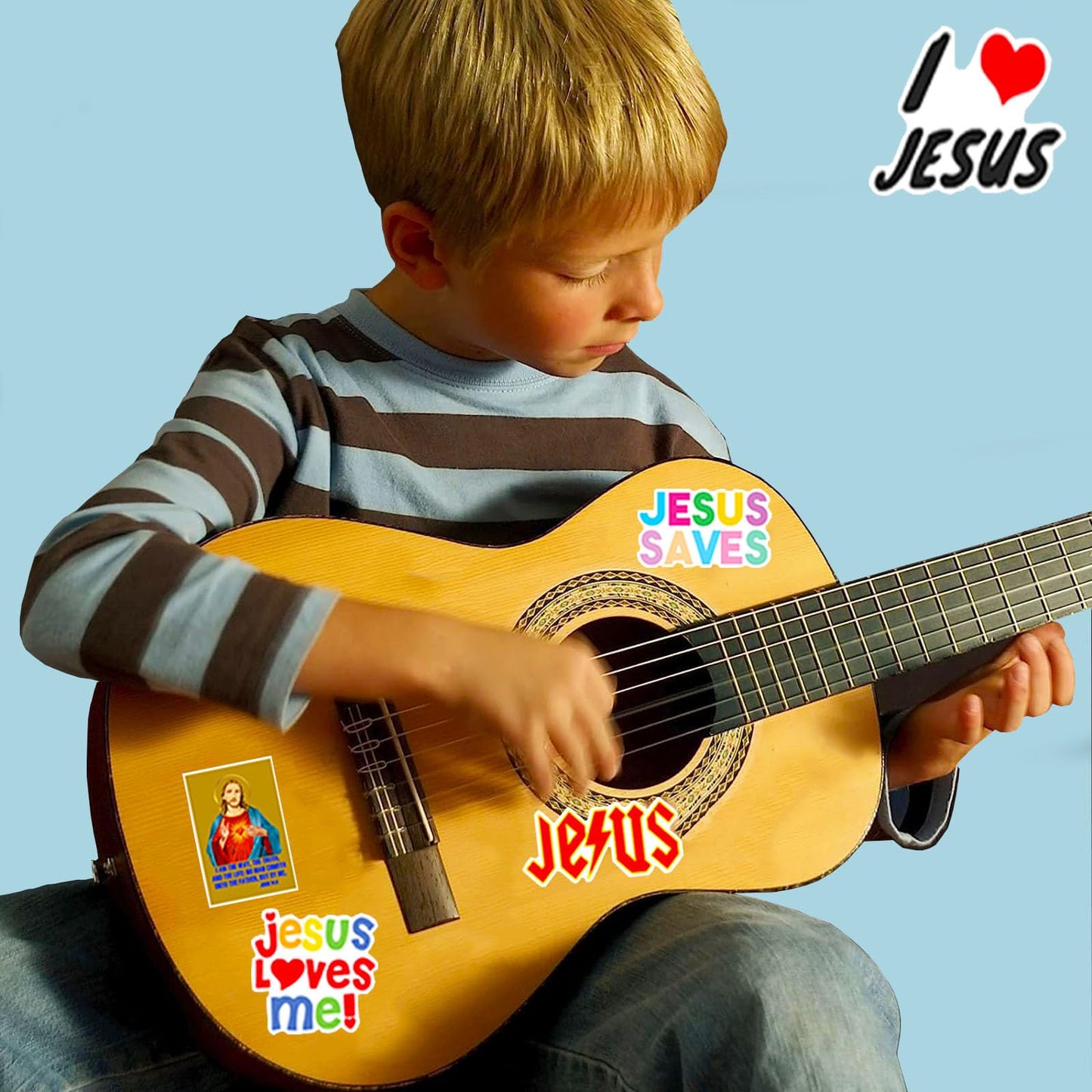 DothRayan Jesus Stickers Pack – 50Pcs Waterproof Vinyl Faith Stickers for Laptops, Water Bottles, Skates